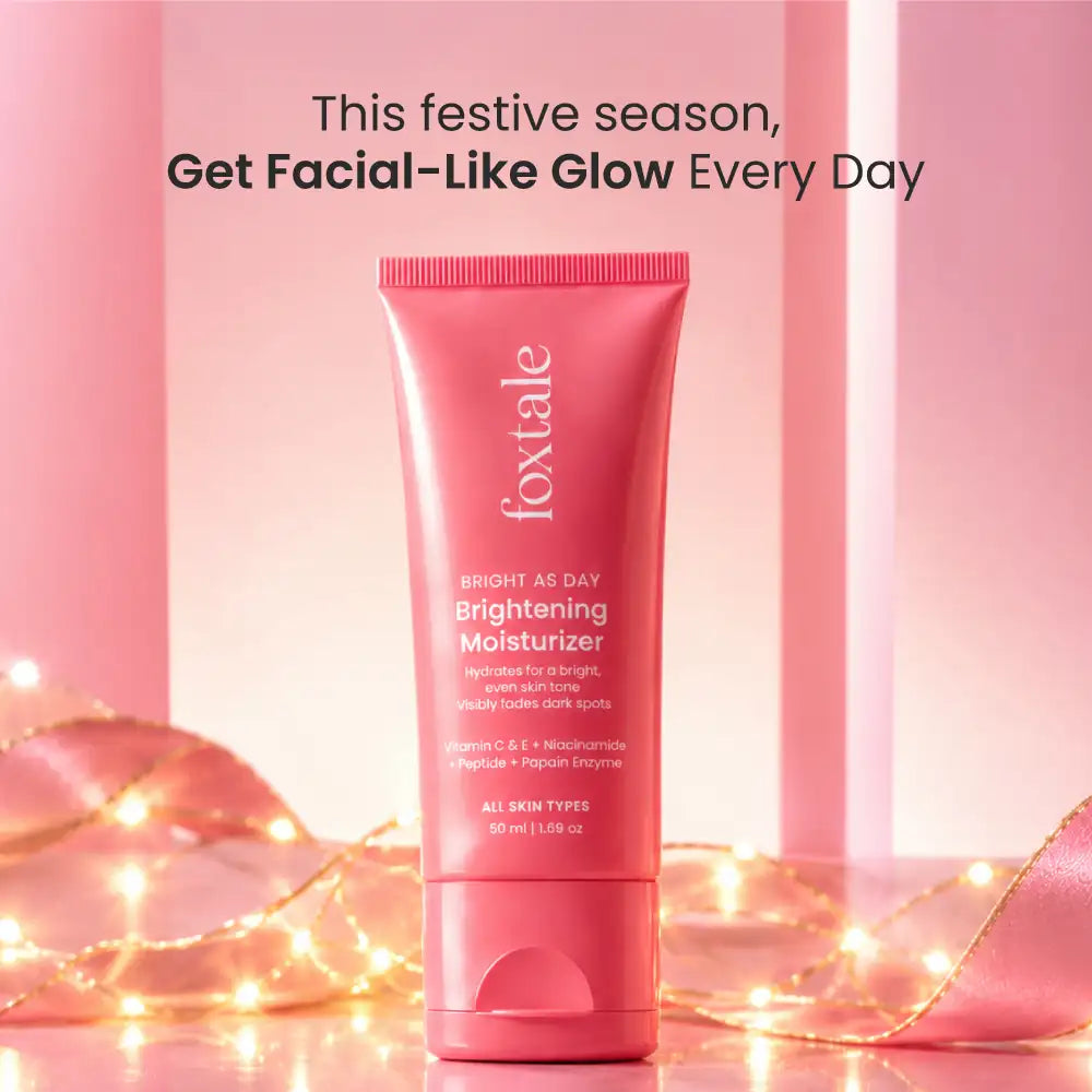 Foxtale Oil & Acne Control Face Wash - 100ml + Vitamin C & Papaya Enzyme Daily Brightening Moisturizer - 50ml (Combo)
