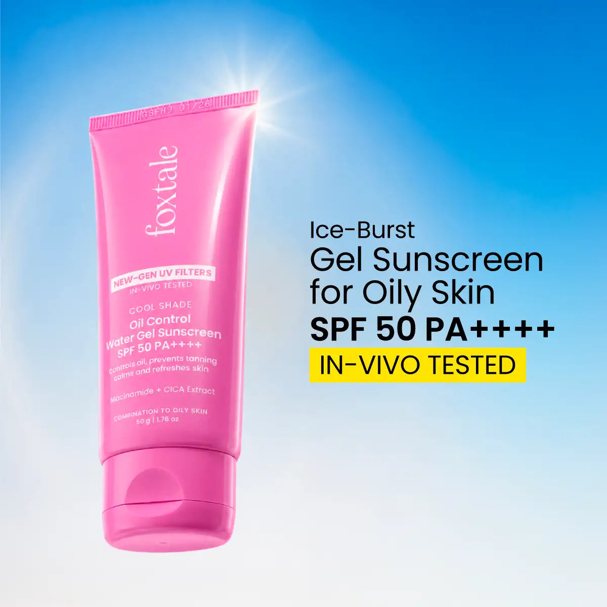 Foxtale Vitamin C & Papaya Enzyme Daily Brightening Moisturizer - 50ml + Lightweight Aqua-Gel Matte Sunscreen SPF 50 In-Vivo Tested with PA++++ 50g Combo
