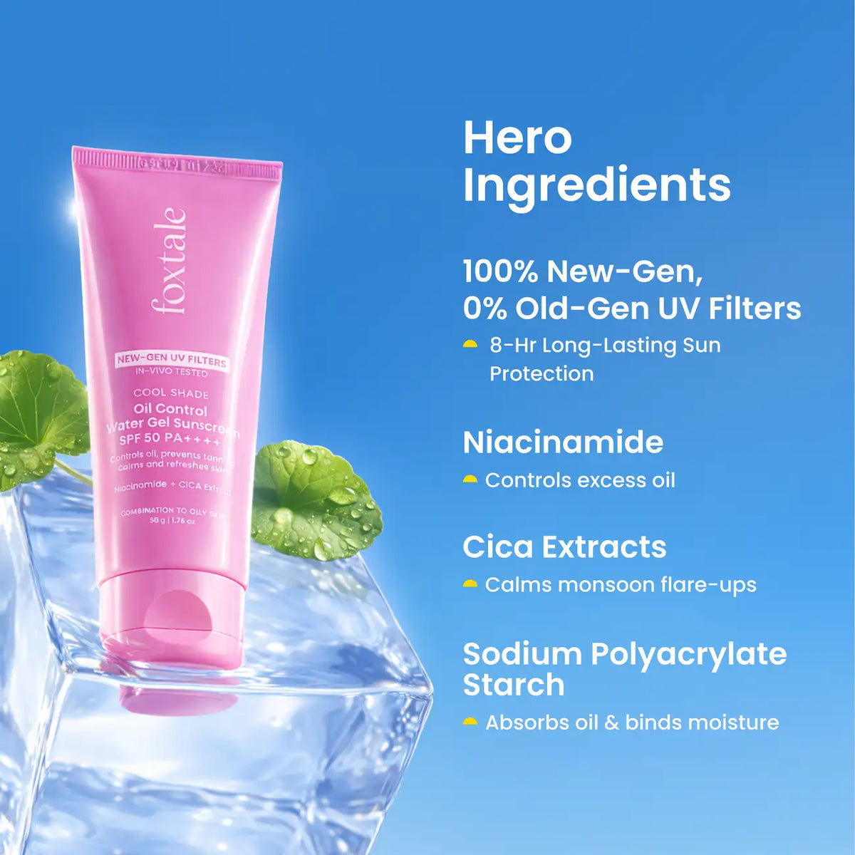 Foxtale Oil & Acne Control Face Wash + Aqua-Gel Matte Sunscreen SPF 50 (combo)