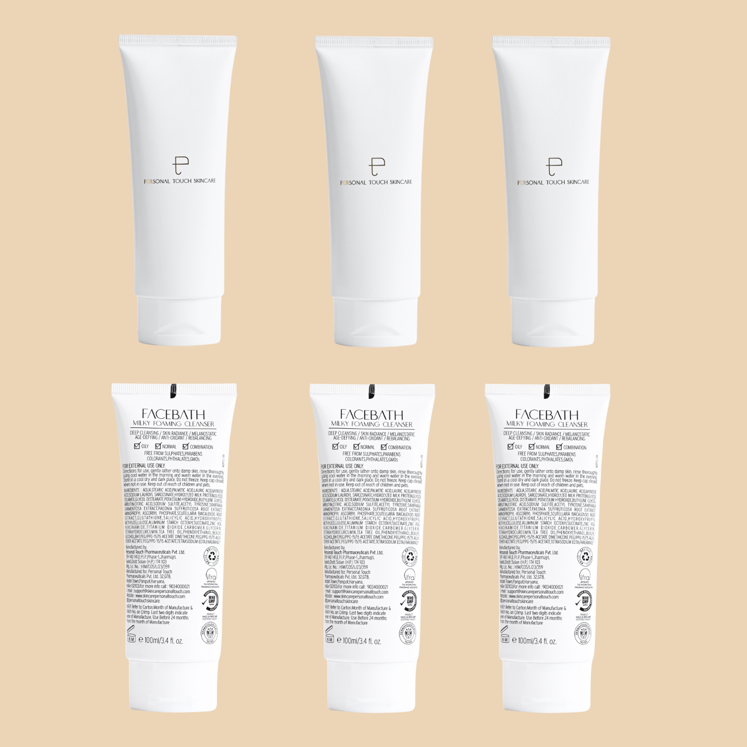 Personal Touch Facebath Offer - Pack of 6 (2 x Facebath 100ml & 4 x Facebath 50ml)