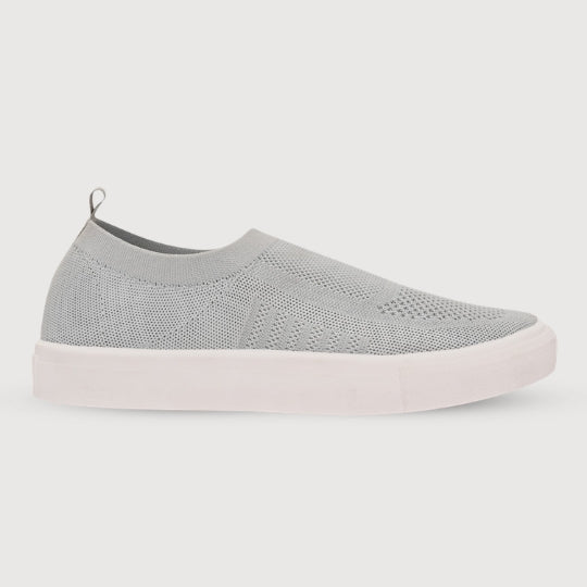 Hirolas Men's Casual Knitted Slip-On Sneaker - Light Grey
