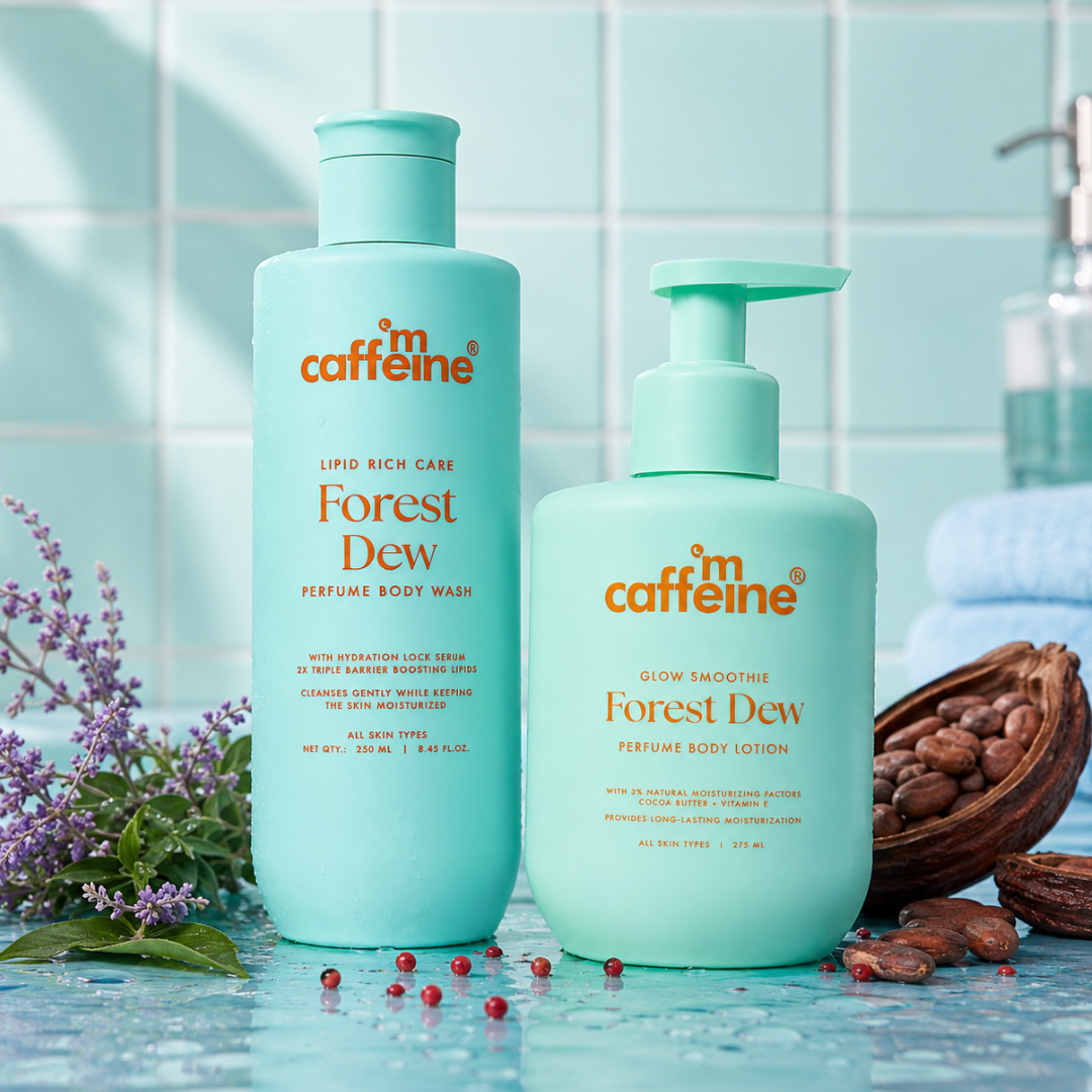 Mcaffeine Forest Dew Nourishing Milky Body Wash + Forest Dew Serum Perfume Body Lotion (combo)