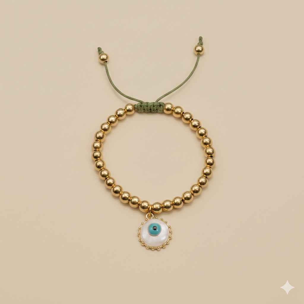 Salty Golden Retro Evil Eye Bracelet