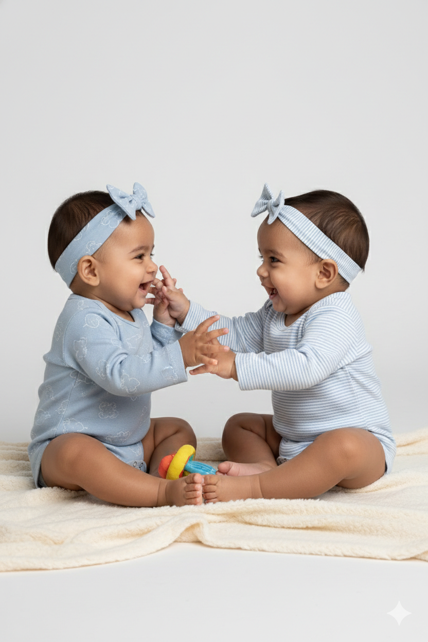 Urbanrac Cloud & Stripe 2-Pack Onesies