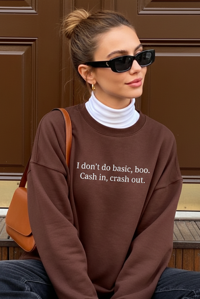 Studio OJS BOSSY Oversized Sweatshirt - Brown