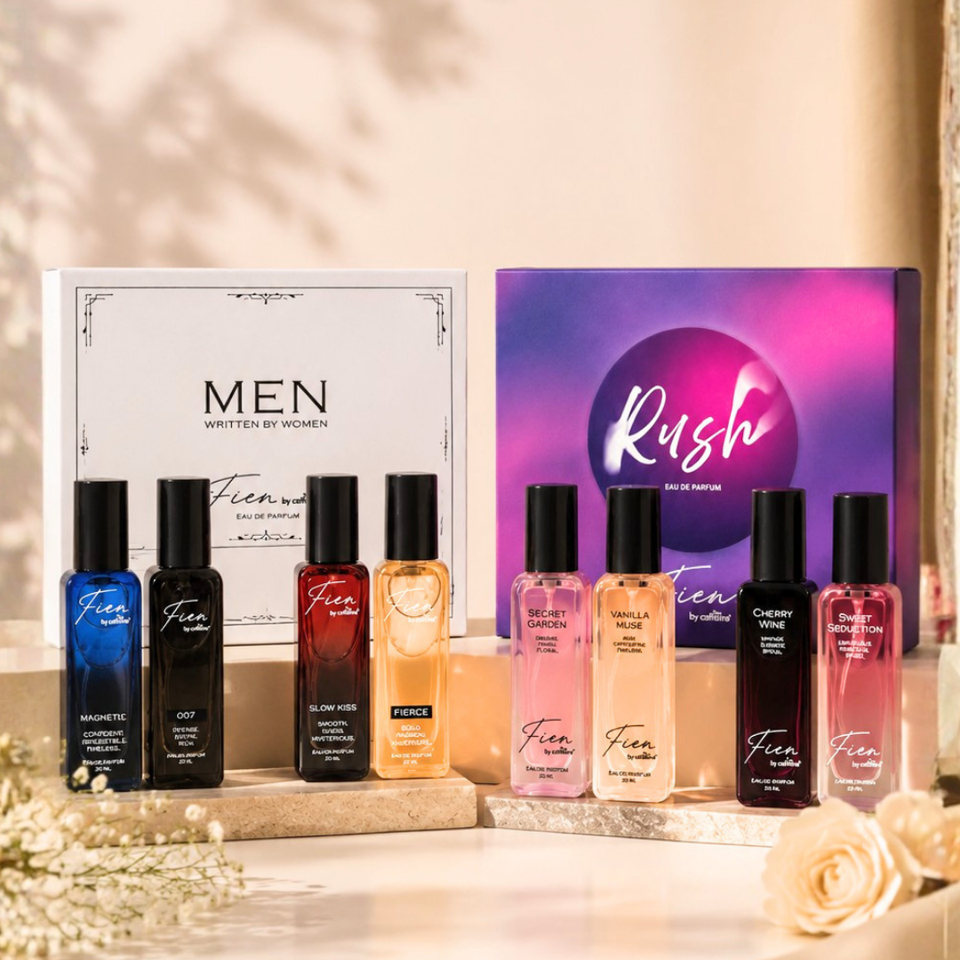 mCaffeine Gift Set for Women + Gift Set for Men - Perfume Combo