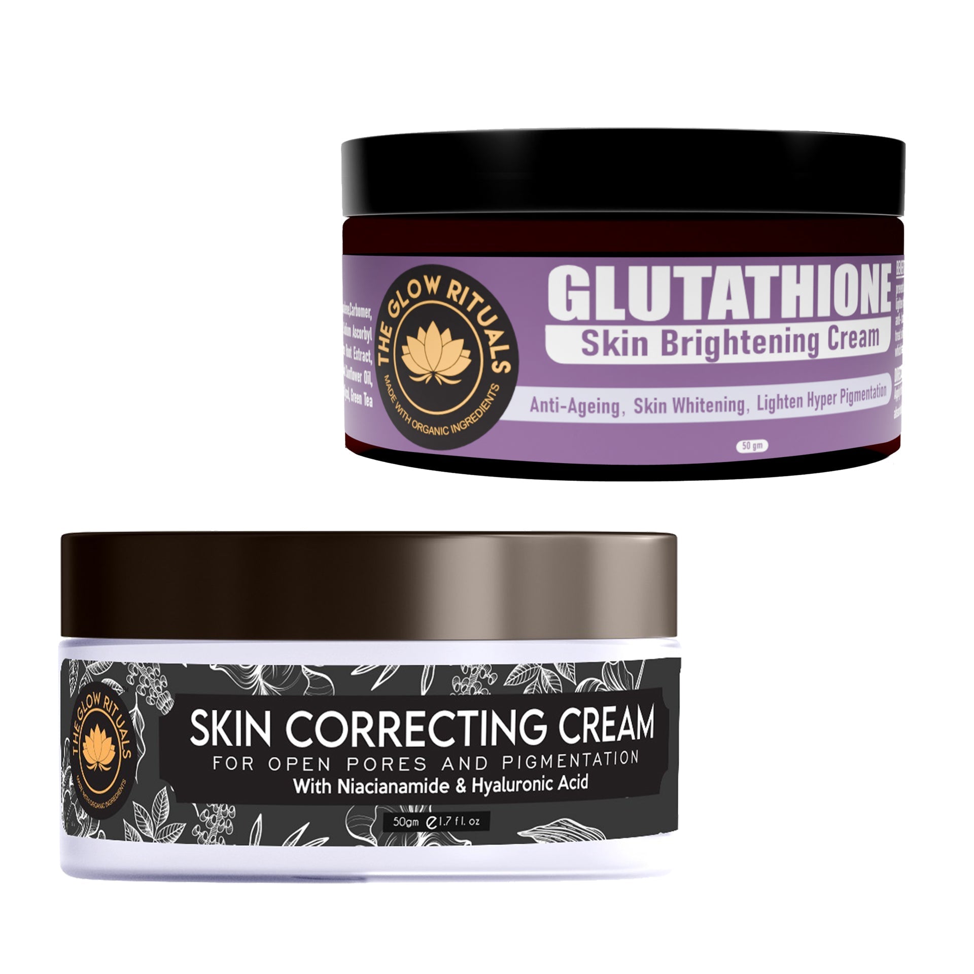 The Glow Rituals Skin Correcting Cream & Glutathione Cream Combo