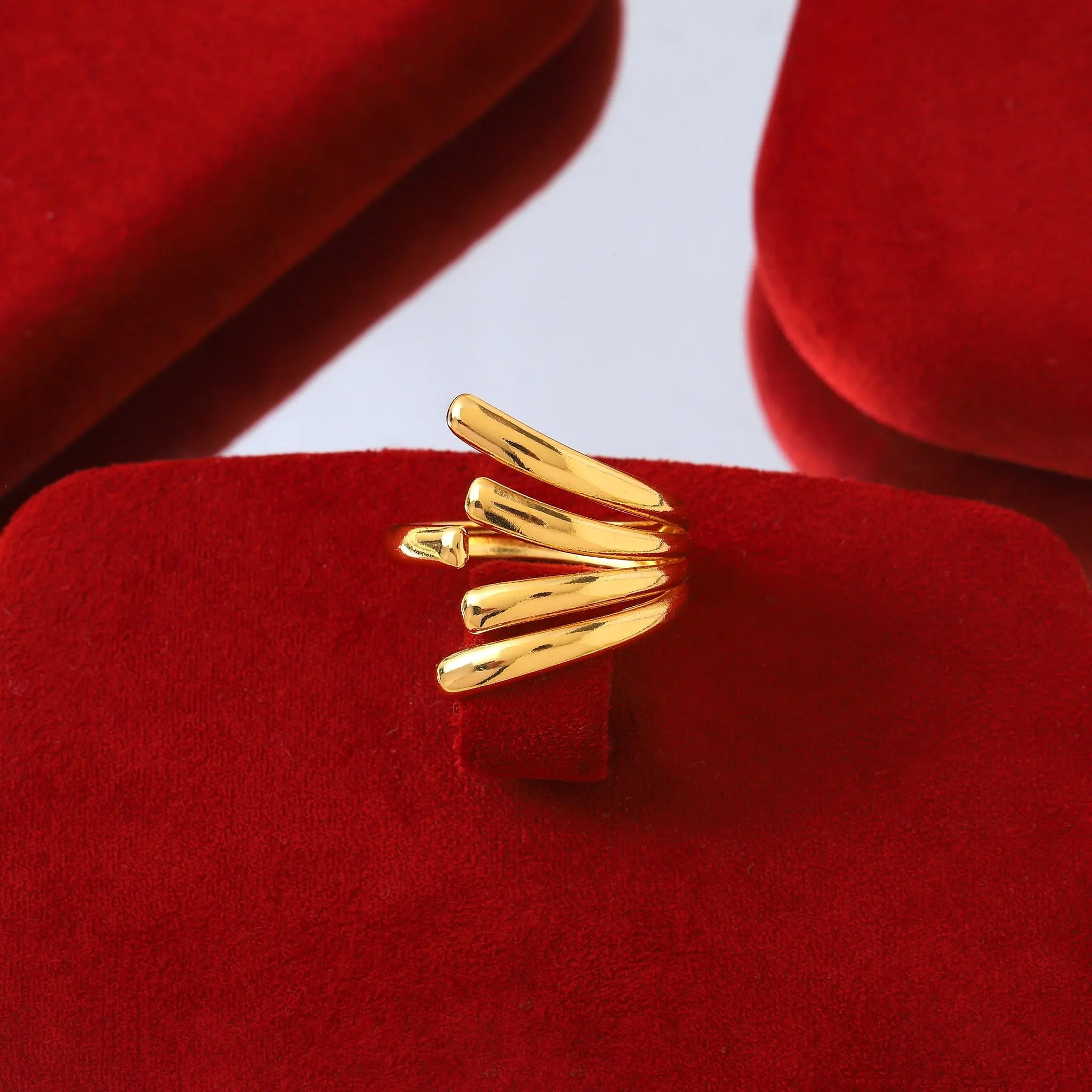 Salty Golden Cascade Statement Ring