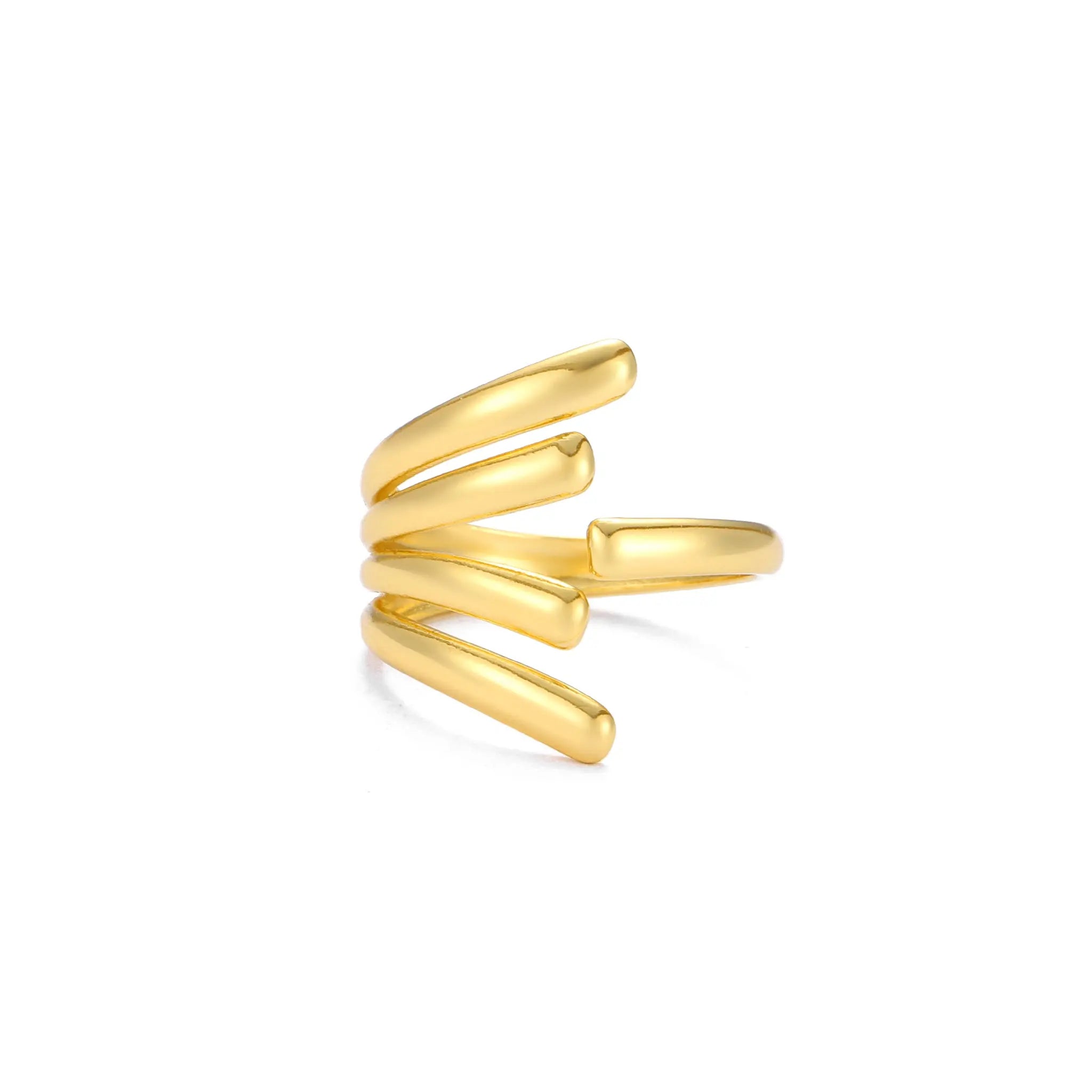 Salty Golden Cascade Statement Ring