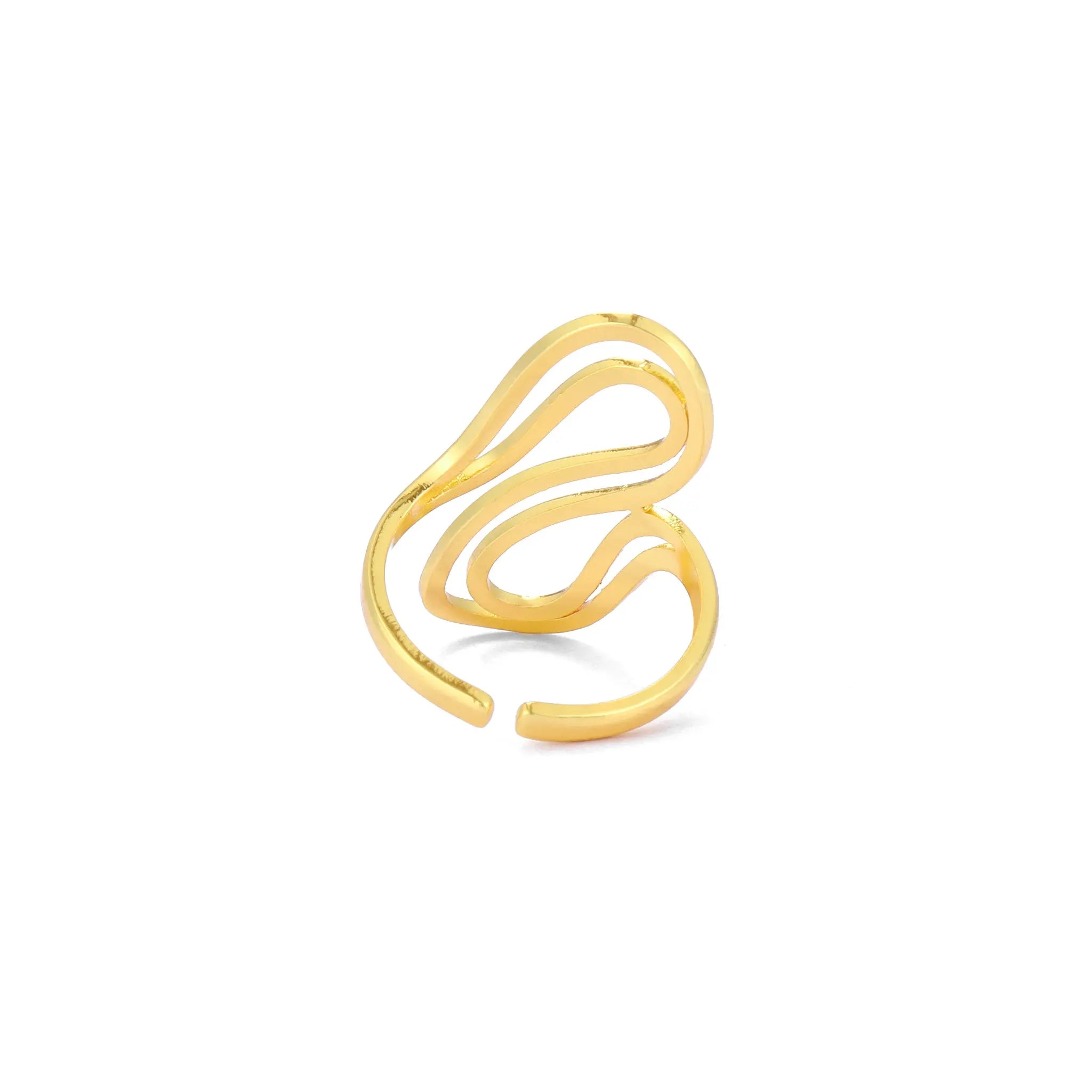 Salty Golden Wave Wrap Ring