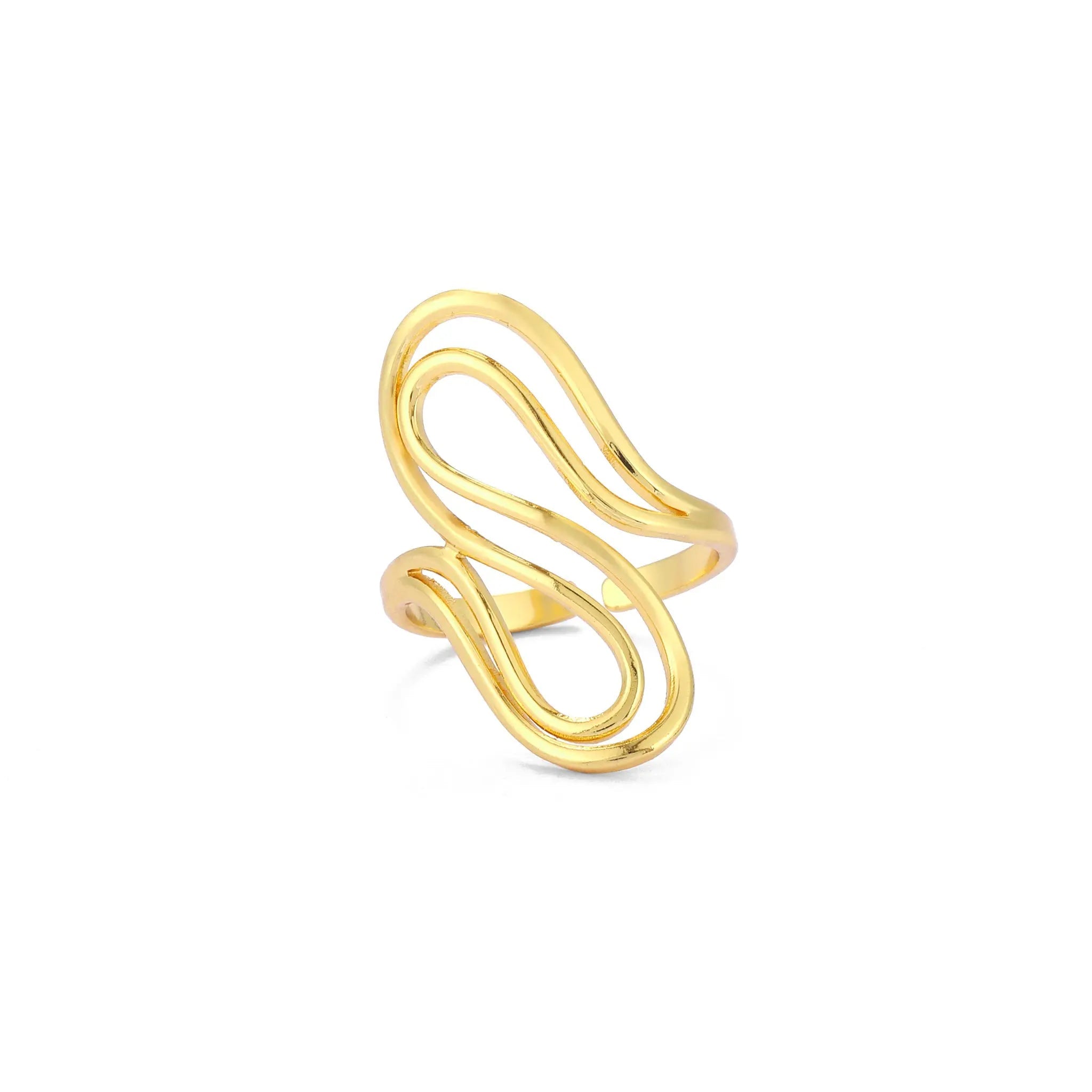 Salty Golden Wave Wrap Ring