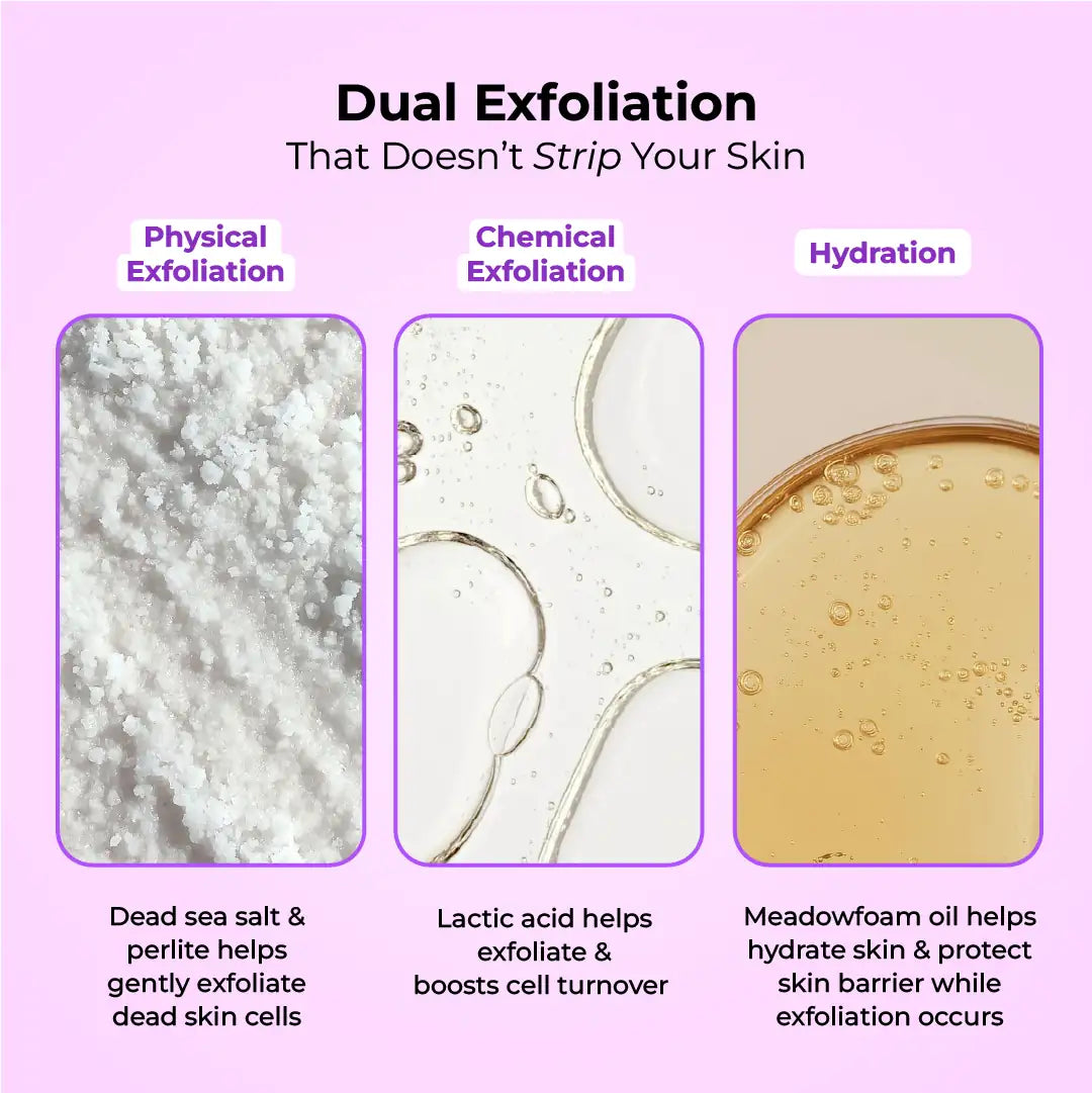 Foxtale Hula Hoop Foaming Exfoliating Body Polish - 75g + Hula Hoop 2% Salicylic Acid Exfoliating Body Wash Combo