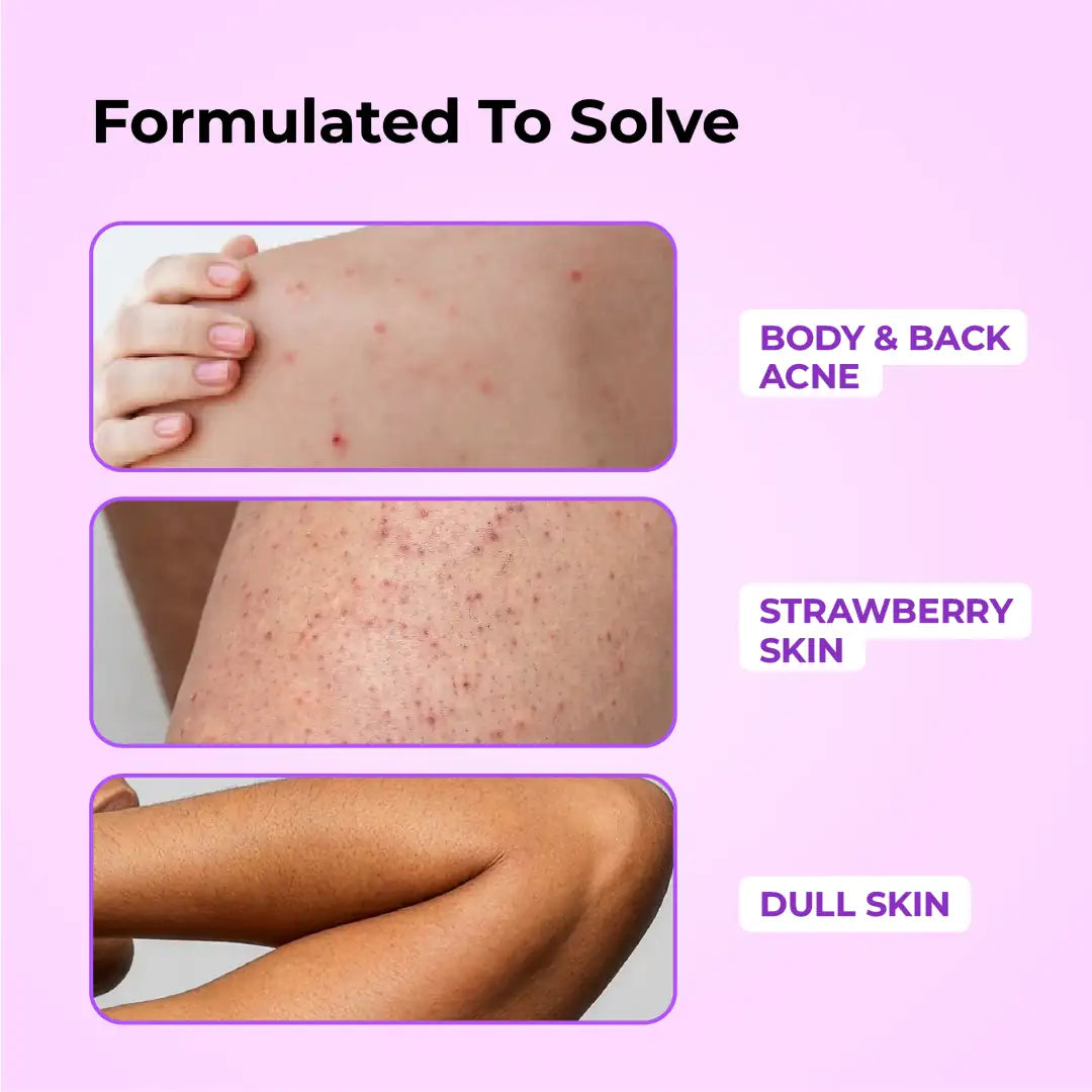 Foxtale Hula Hoop Foaming Exfoliating Body Polish - 75g + Hula Hoop 2% Salicylic Acid Exfoliating Body Wash Combo