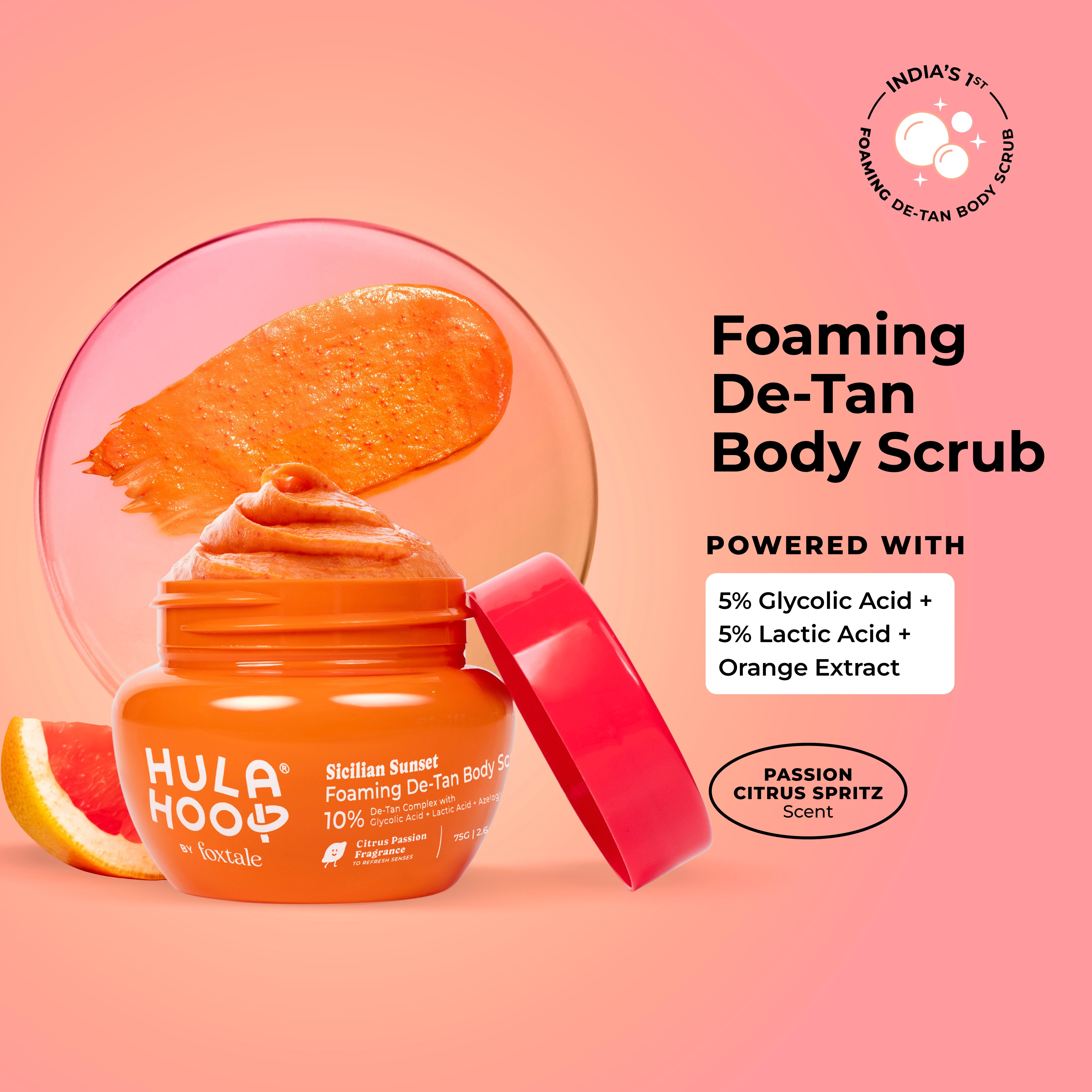 Foxtale Hula Hoop Foaming De-Tan Body Scrub 75g