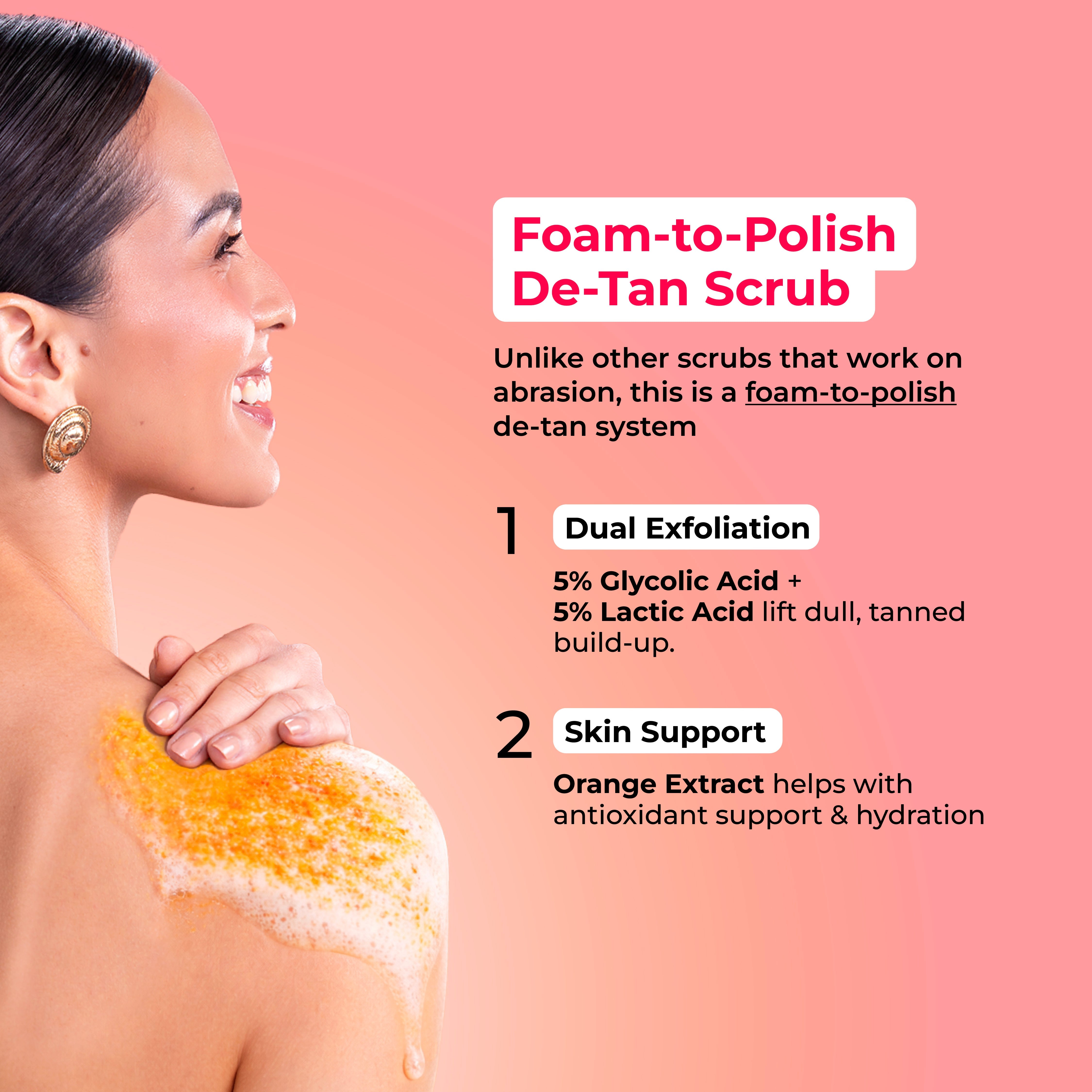 Foxtale Hula Hoop Foaming De-Tan Body Scrub 75g
