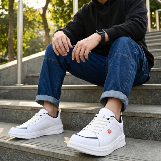 Hirolas Men’s Comfortable Everyday Sneaker Shoes - White
