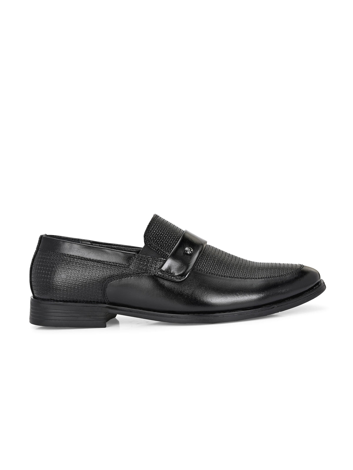Hirolas Men's Executive Genuine Leather Moccasin Slip on Formal Shoes - Black