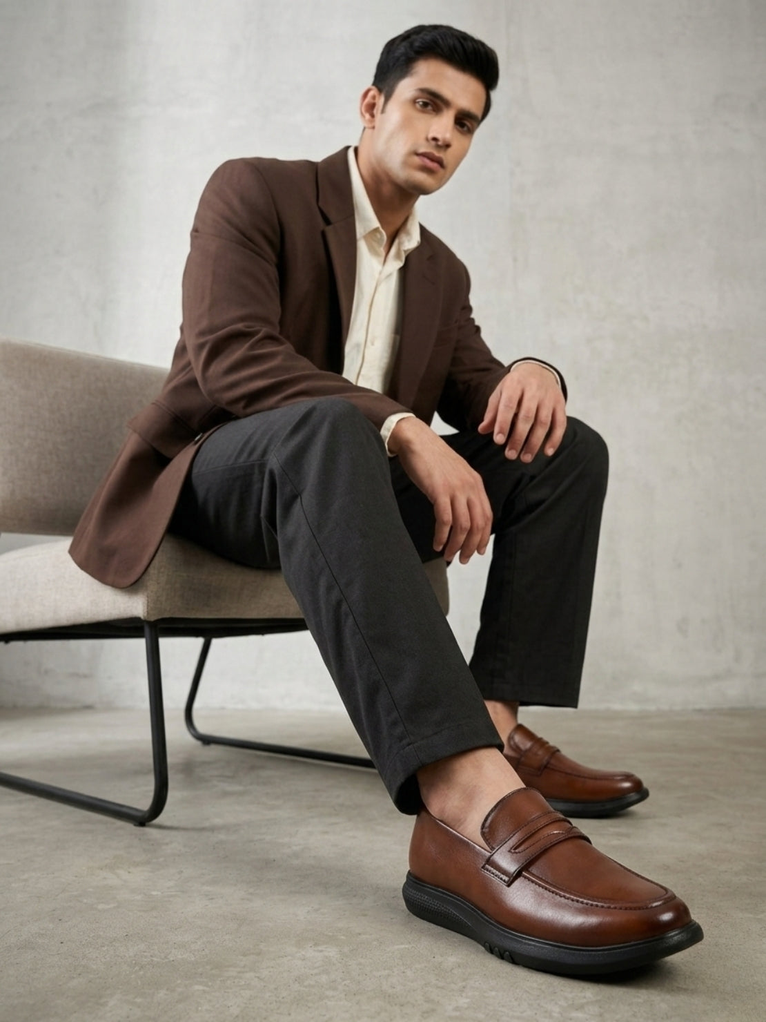 Hirolas Men's Penny Loafer Slip-on Formal Shoes
