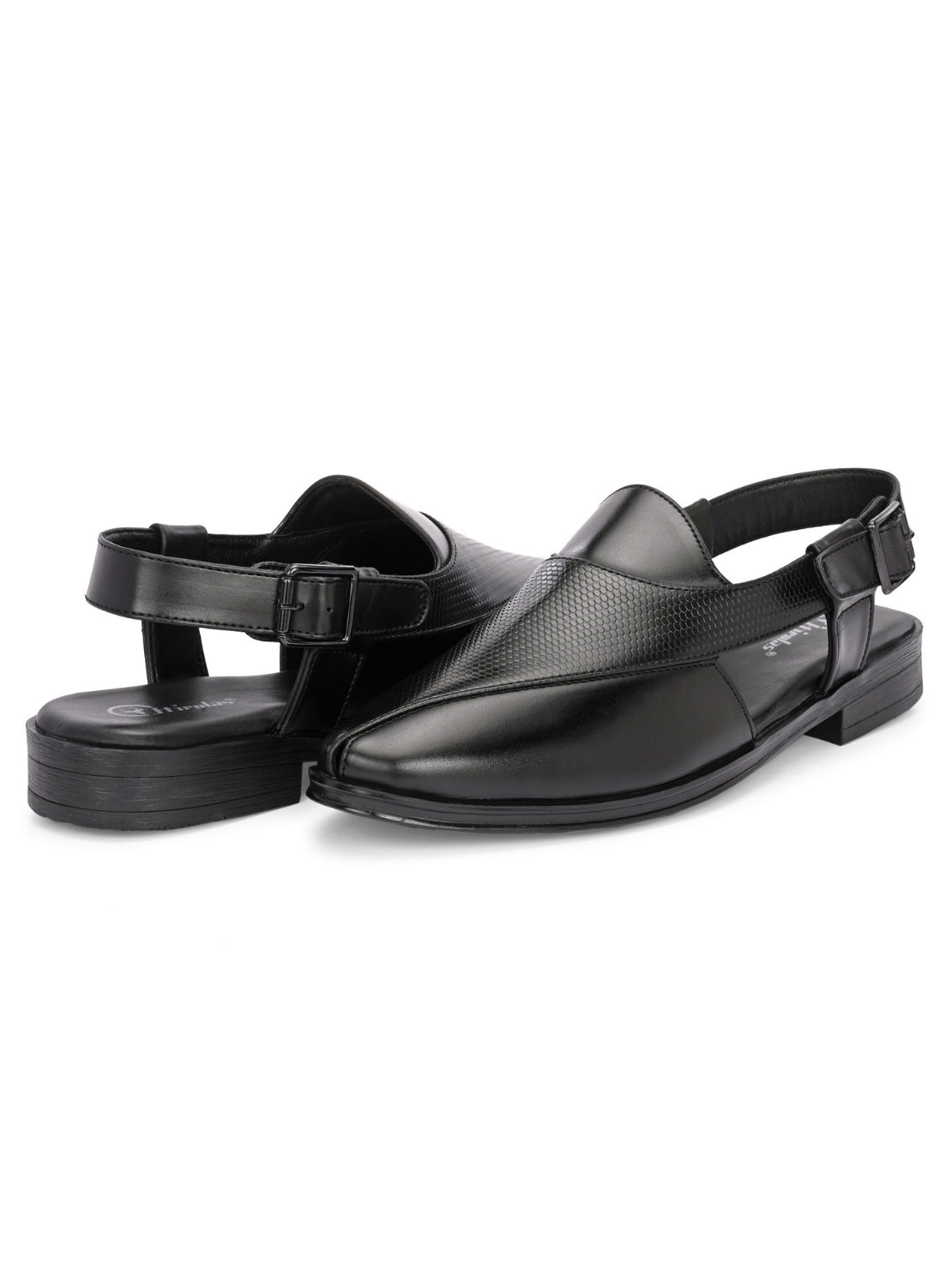 Hirolas Men's Peshawari Shoe Style Vegan Leather Roman Ethnic Sandal