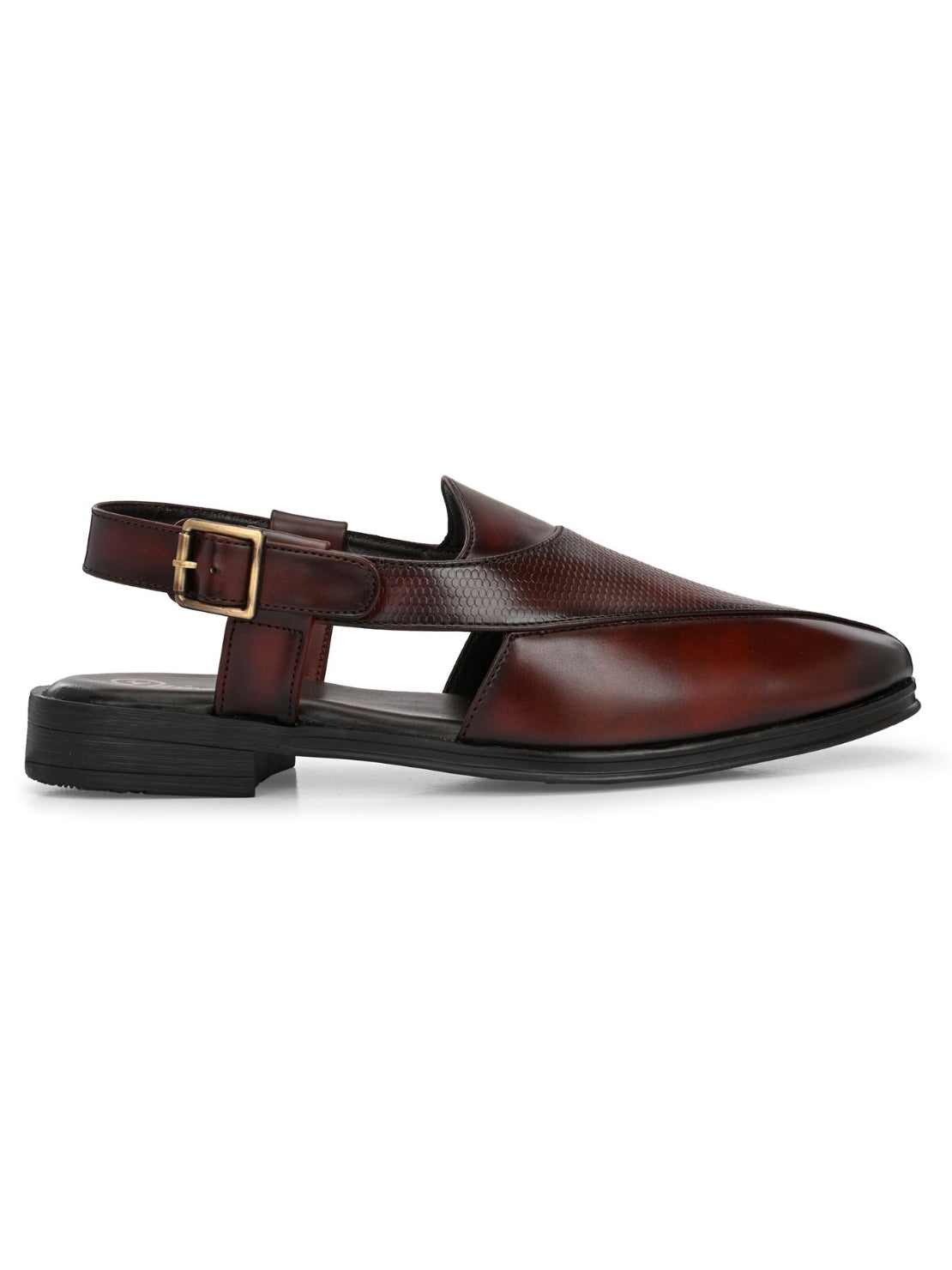 Hirolas Men's Peshawari Shoe Style Vegan Leather Roman Ethnic Sandal