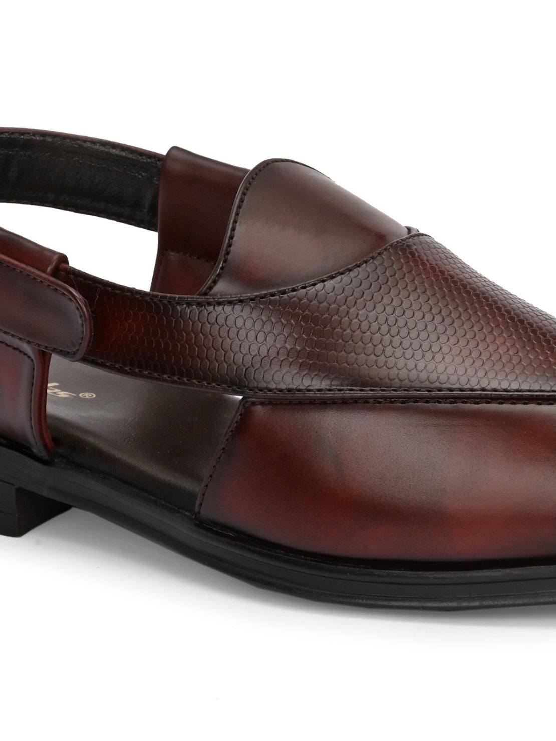 Hirolas Men's Peshawari Shoe Style Vegan Leather Roman Ethnic Sandal