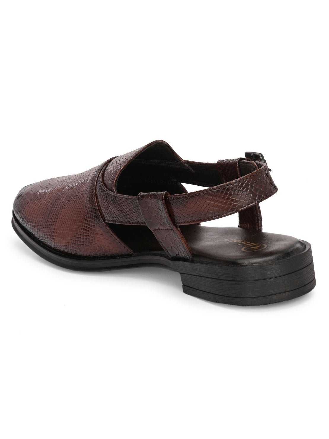 Hirolas Men's Peshawari Shoe Style Vegan Leather Roman Ethnic Sandal