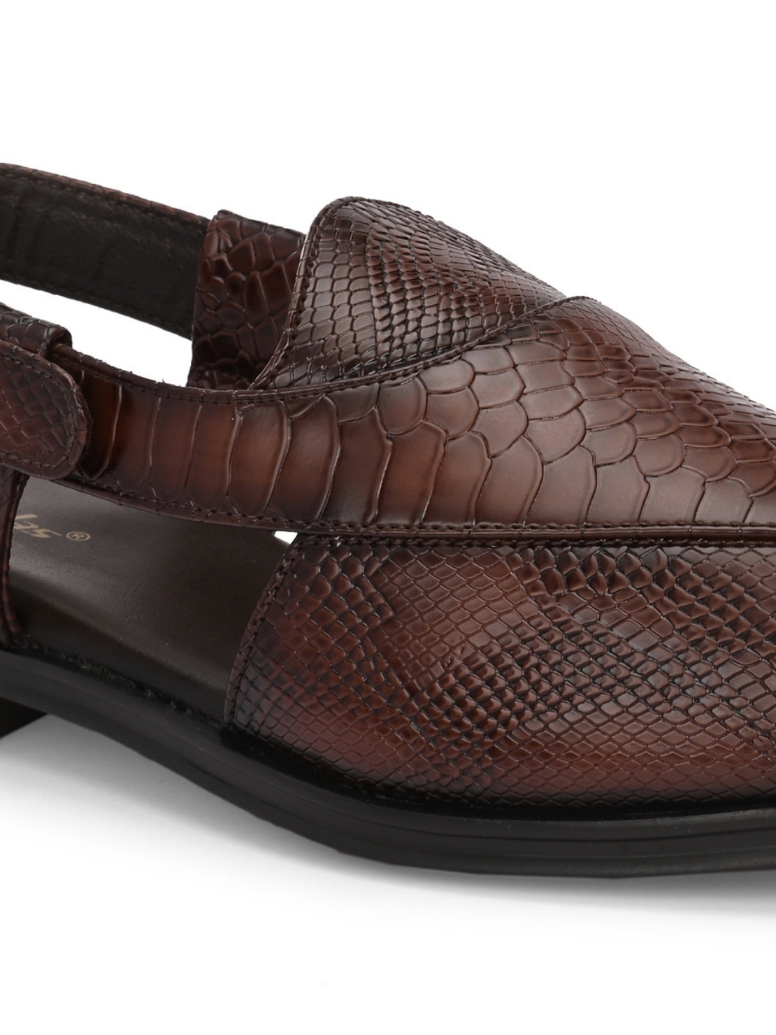 Hirolas Men's Peshawari Shoe Style Vegan Leather Roman Ethnic Sandal