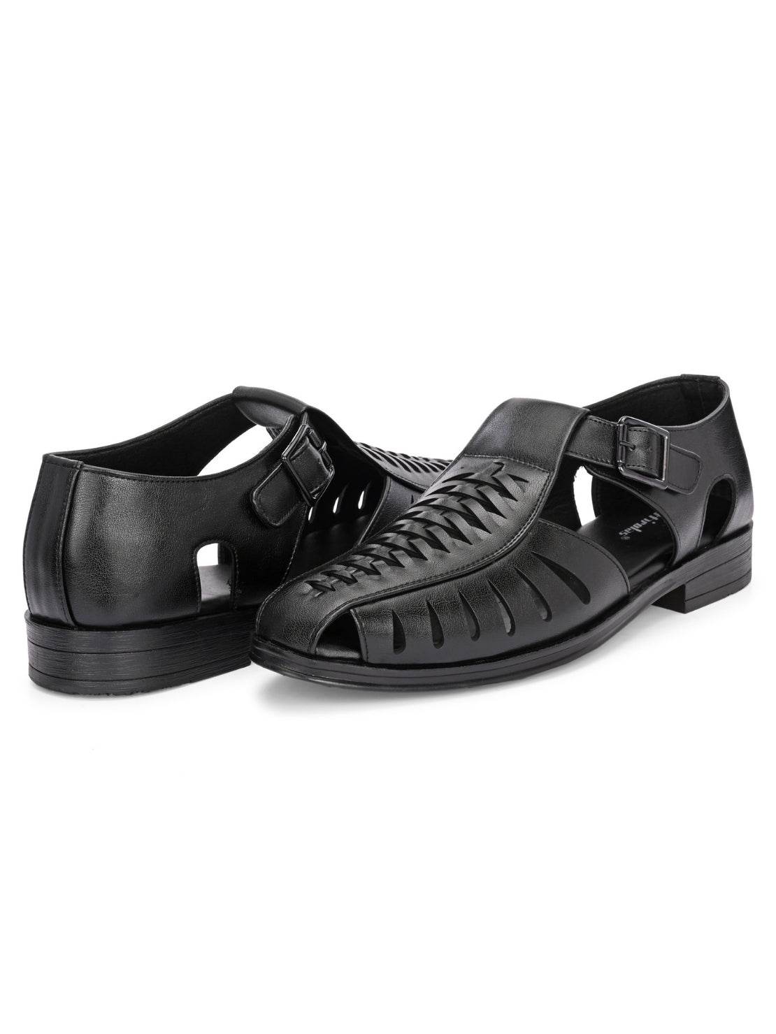 Hirolas Men's Peshawari Shoe Style Vegan Leather Roman Ethnic Sandal