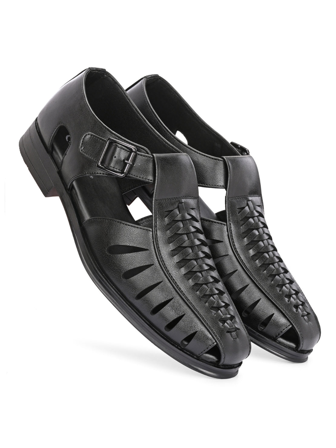 Hirolas Men's Peshawari Shoe Style Vegan Leather Roman Ethnic Sandal