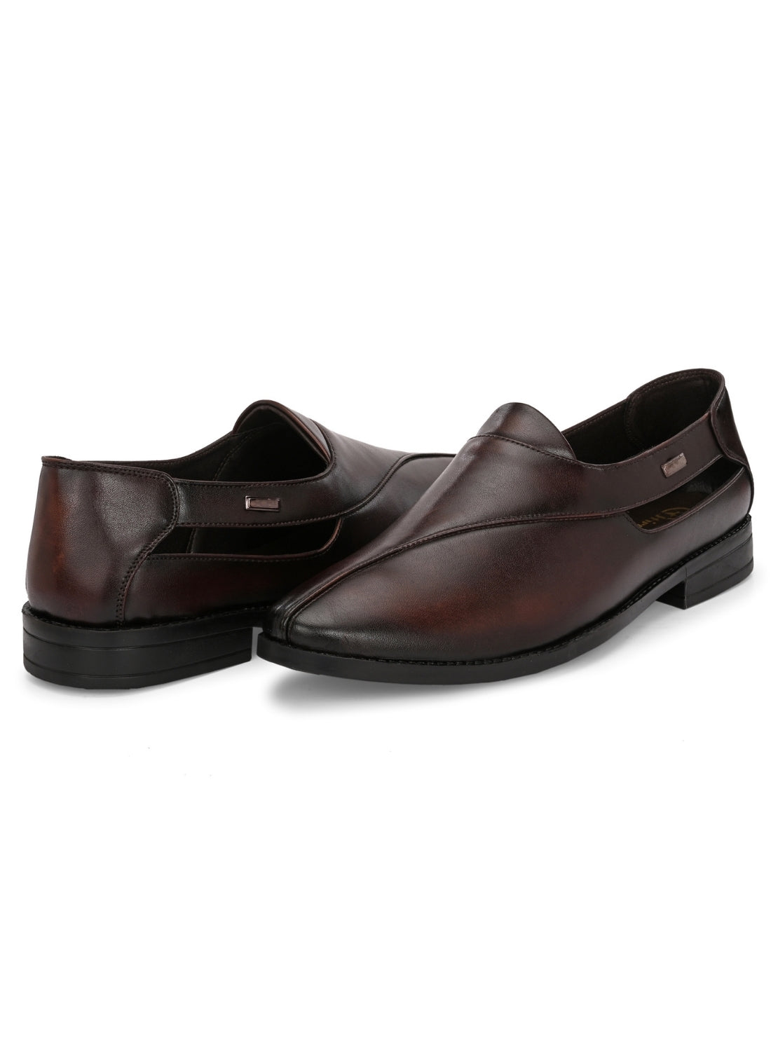 Hirolas Men's Peshawari Shoe Style Vegan Leather Roman Ethnic Sandal