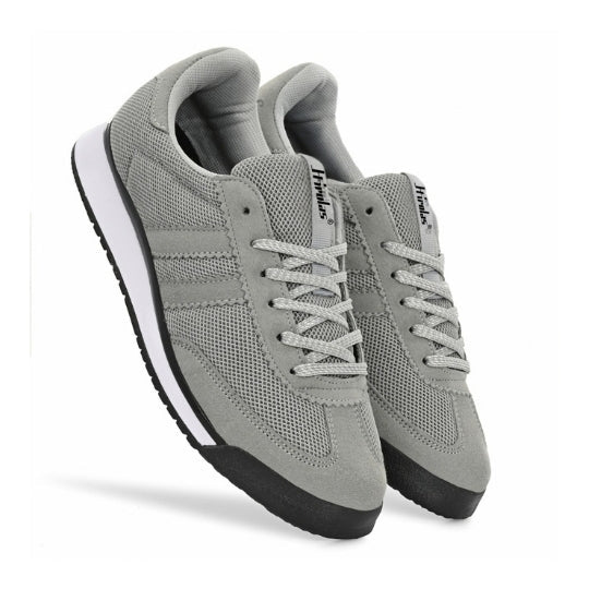 Hirolas Men's Grey Running Shoes Mesh Sneaker
