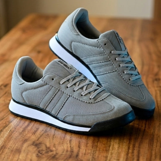 Hirolas Men's Grey Running Shoes Mesh Sneaker