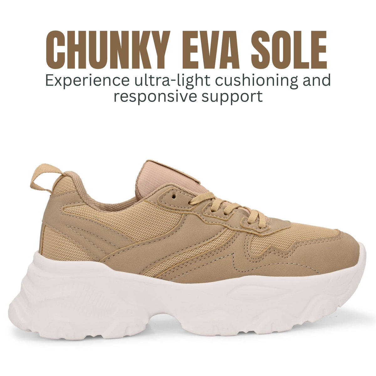 Hirolas Chunky Mesh & Synthetic Sports Shoes for women