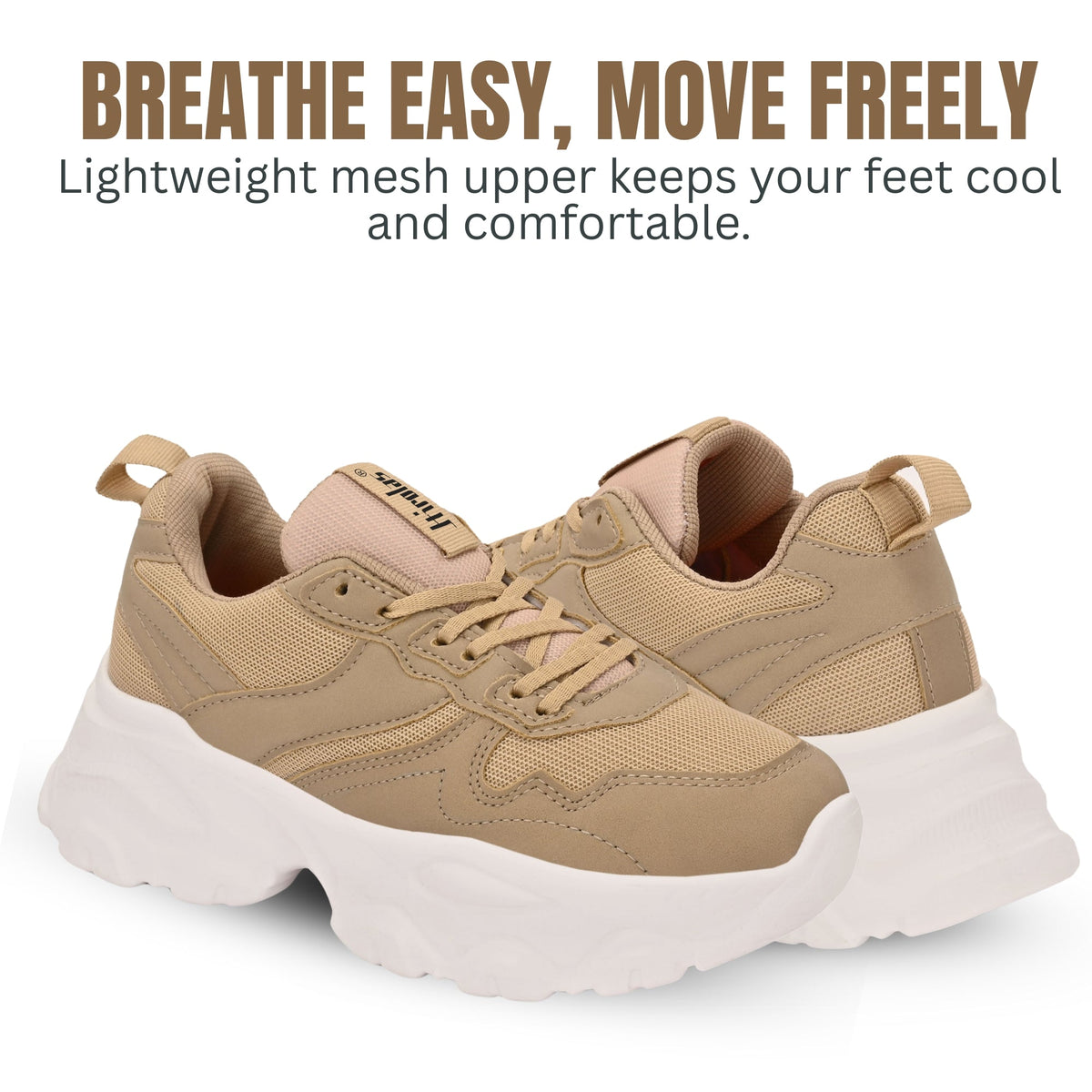 Hirolas Chunky Mesh & Synthetic Sports Shoes for women