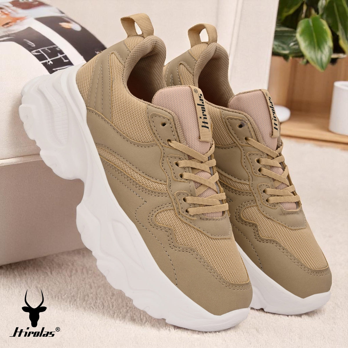 Hirolas Chunky Mesh & Synthetic Sports Shoes for women