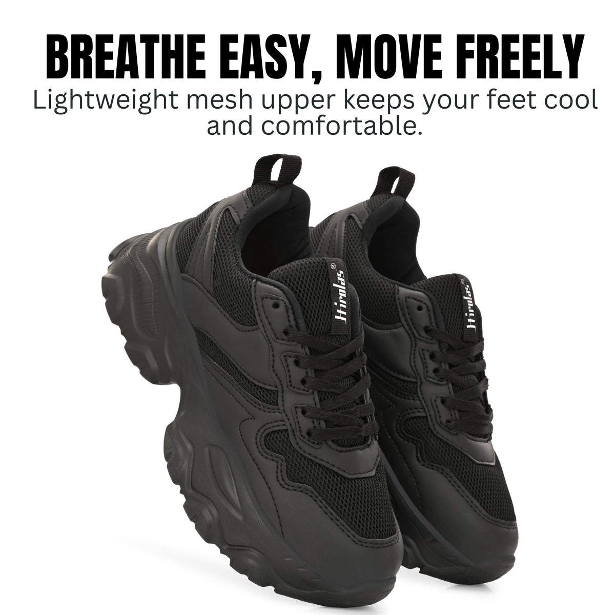 Hirolas Chunky Mesh & Synthetic Sports Shoes for women