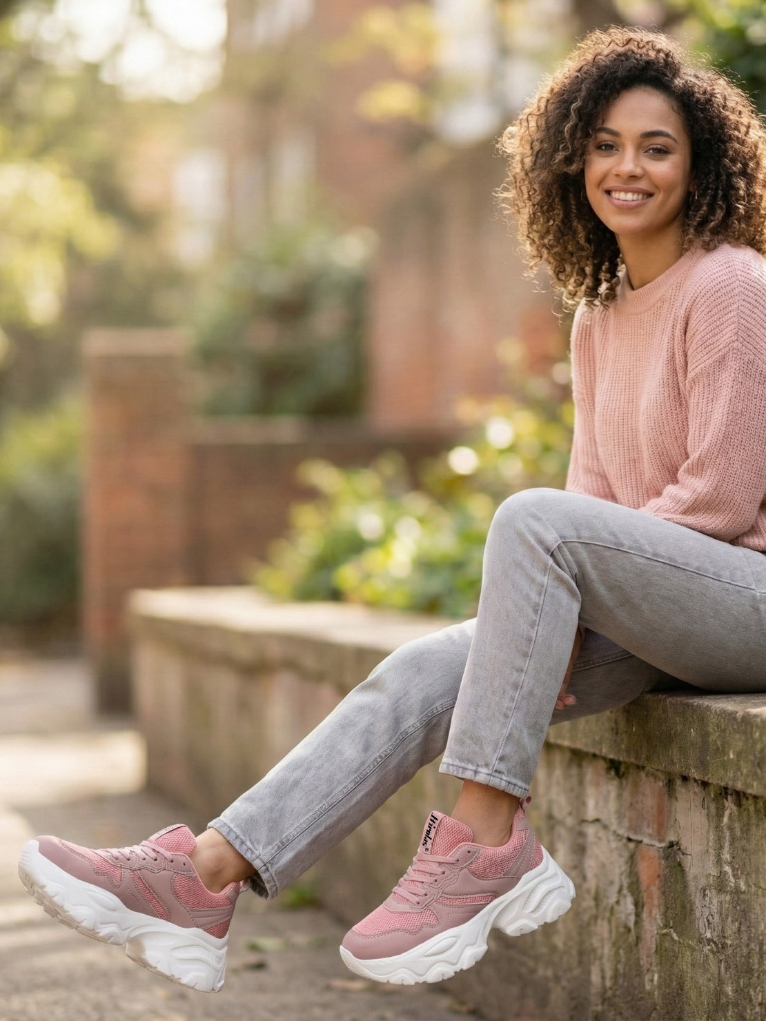 Hirolas Chunky Mesh & Synthetic Sports Shoes for women