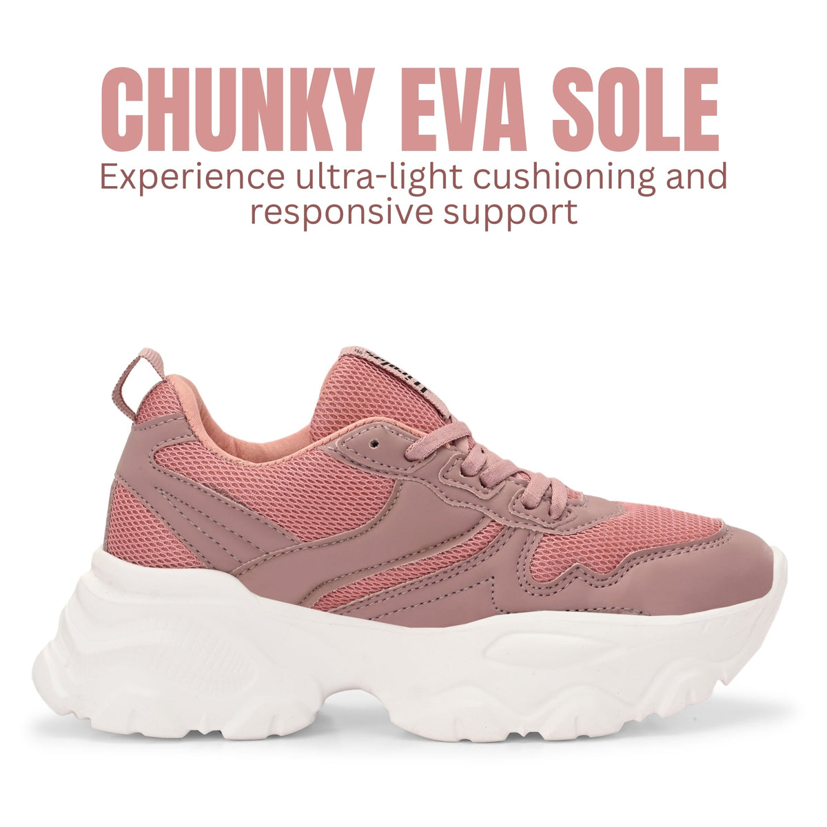 Hirolas Chunky Mesh & Synthetic Sports Shoes for women