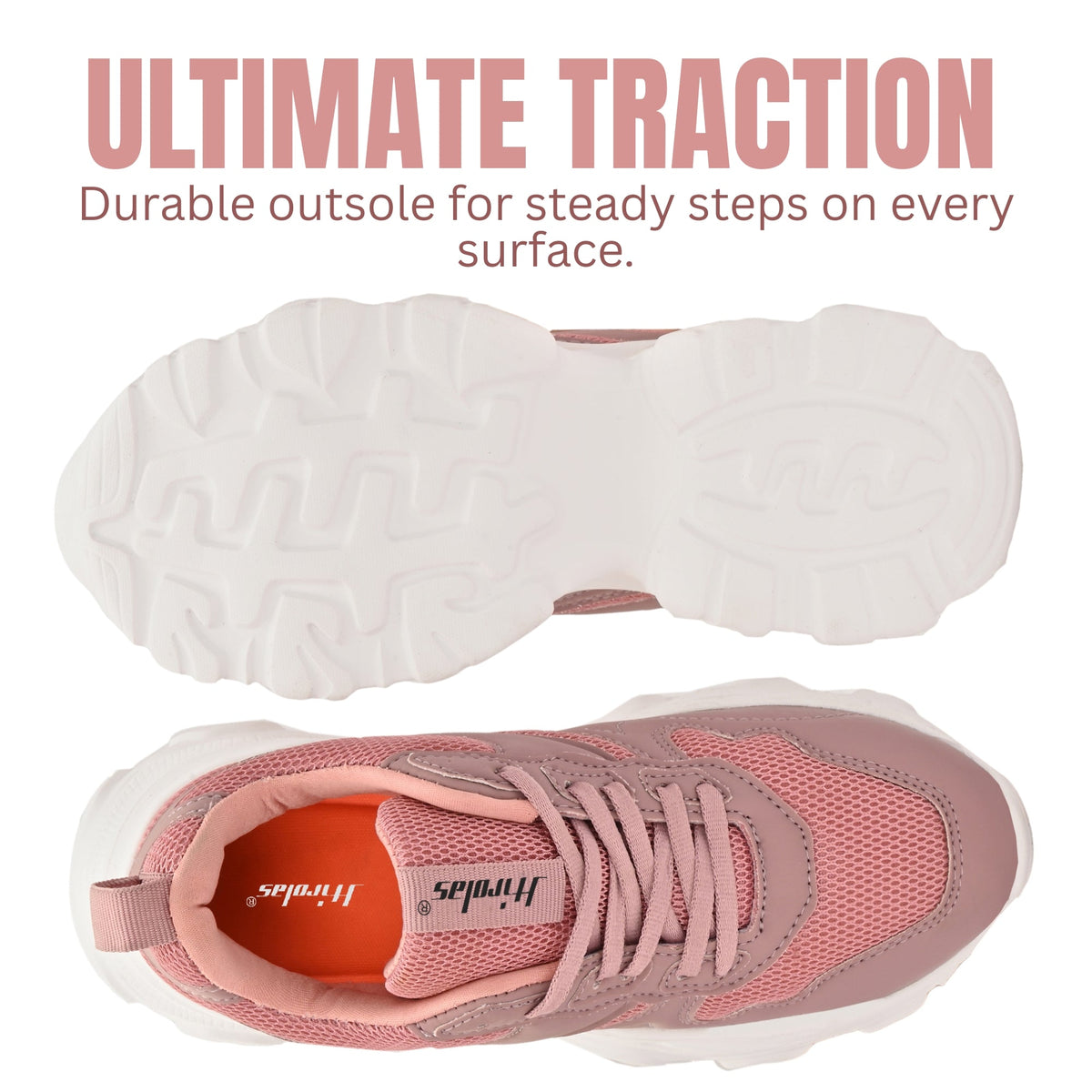 Hirolas Chunky Mesh & Synthetic Sports Shoes for women