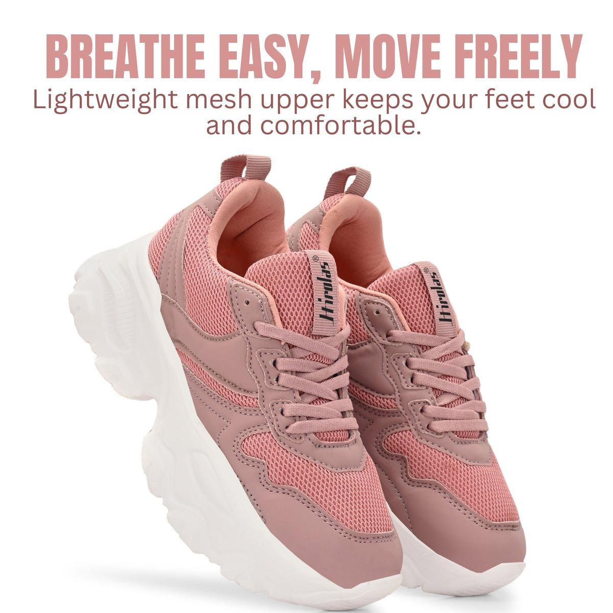 Hirolas Chunky Mesh & Synthetic Sports Shoes for women