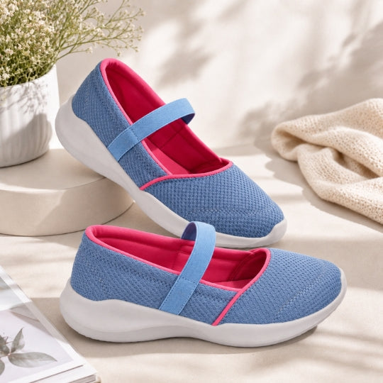 Hirolas Women Walking Sports Shoes Without Laces Ballerina Flats
