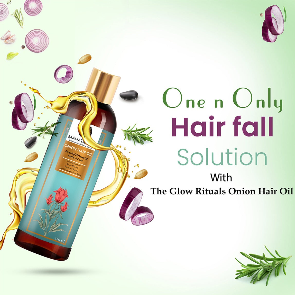 The glow rituals Mahatailam With Rosemary, Tea Tree & Hibiscus - 100ml