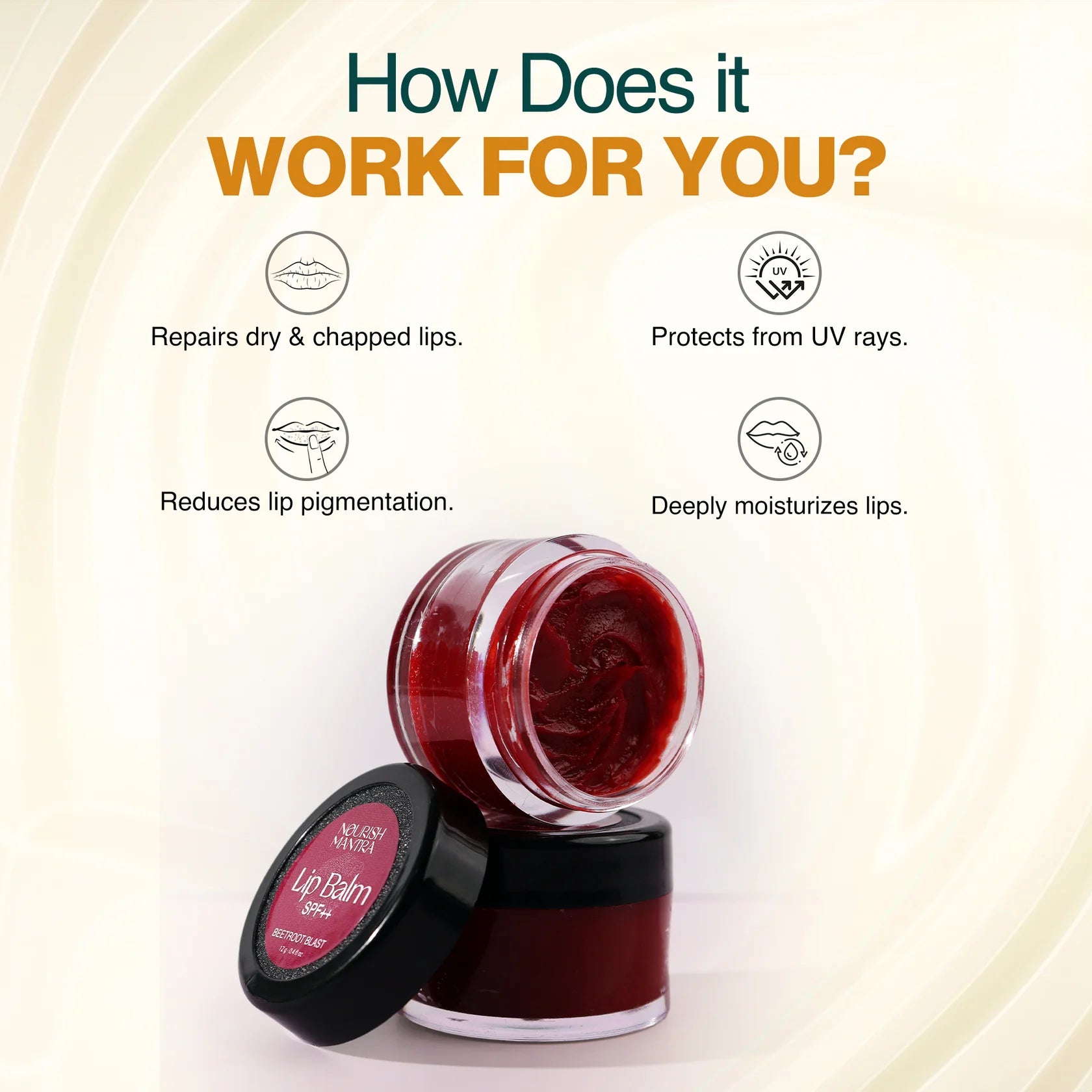 Nourish Mantra Beetroot Blast Lip Balm for Dry Chapped Lips