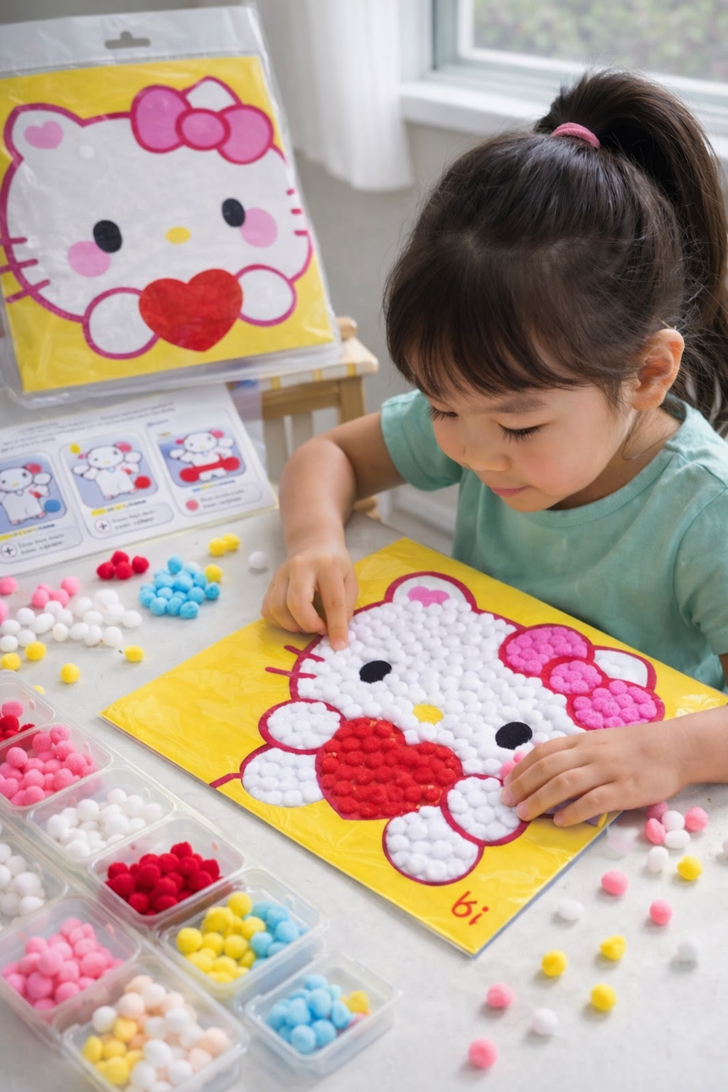 Dimorra Pom Pom Art Kit - Kitty Heart