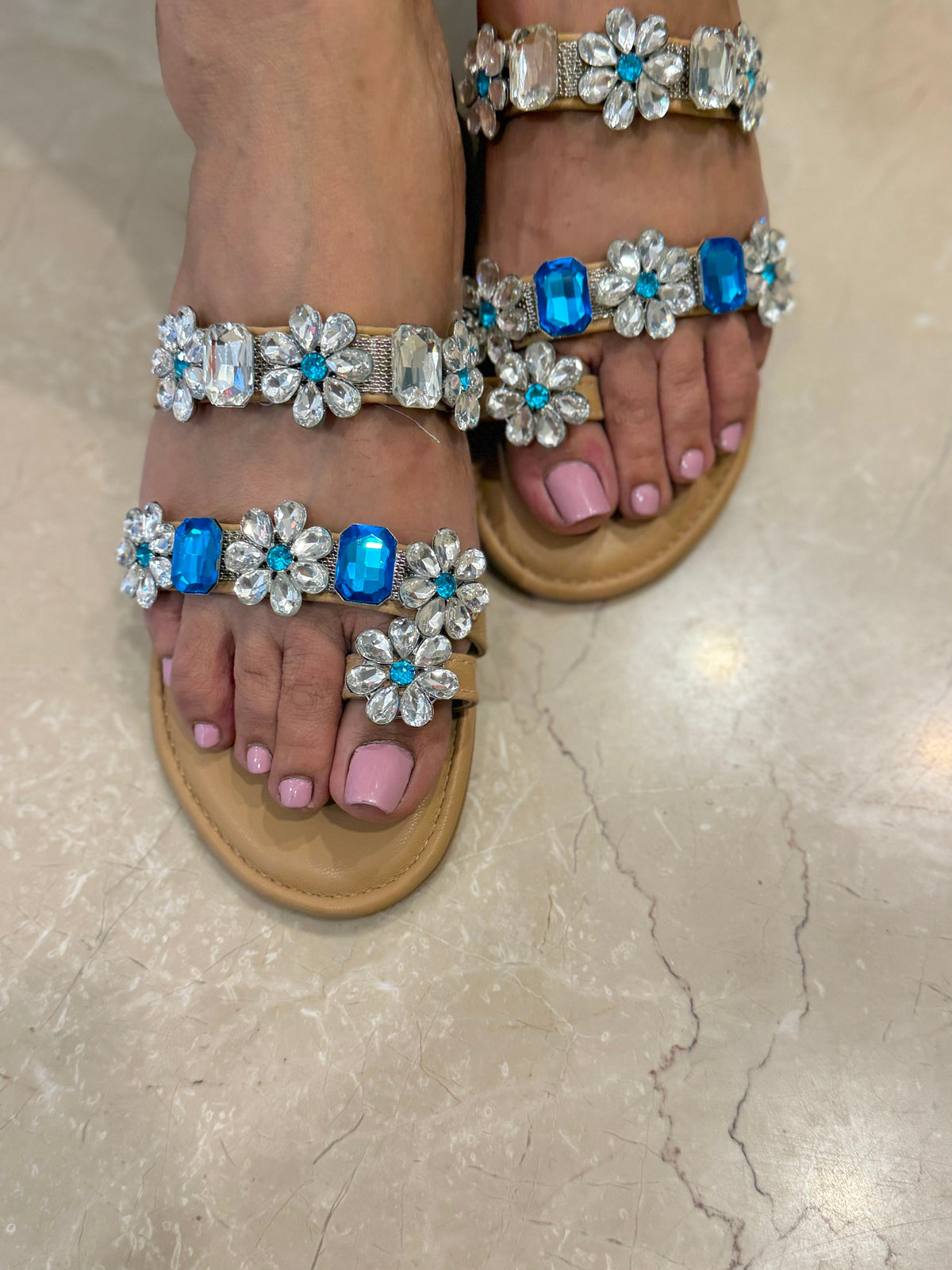 Sandal Stories Blue Lagoon Blossom Flats