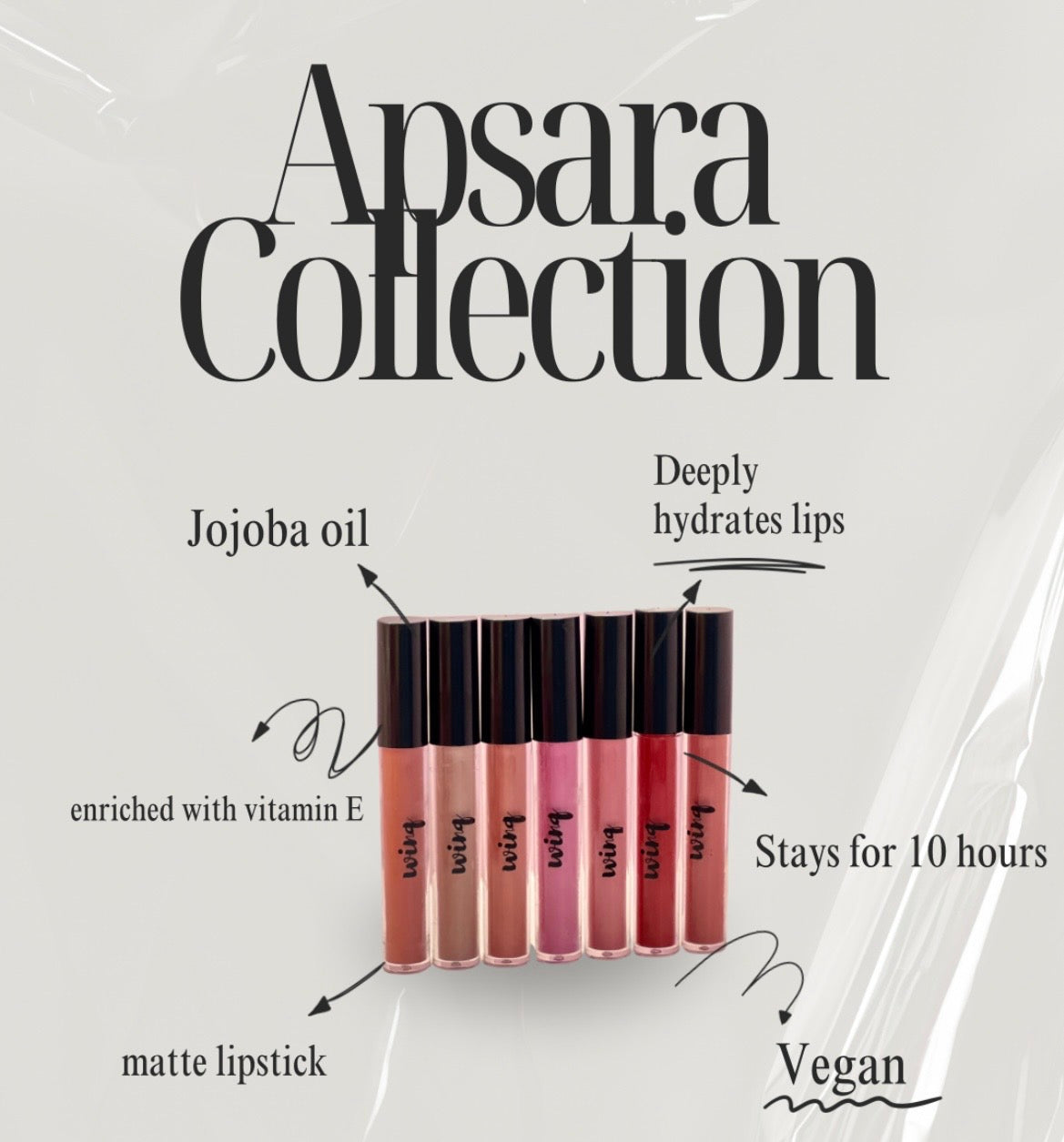 Winq Cosmetics Kriti DS x Apsara Matte Lipsticks (Pack of 7) + Mini Blender