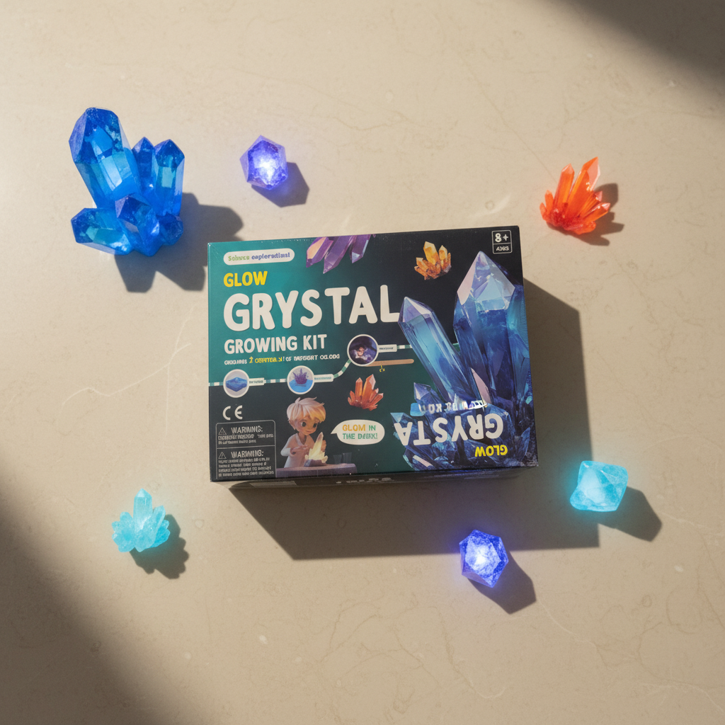 Dimorra Radiant Rocks – Crystal Growing Kit | Glow Under UV Light | 6 Crystals