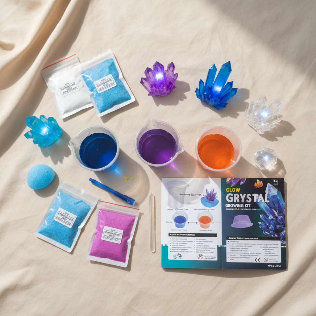 Dimorra Radiant Rocks – Crystal Growing Kit | Glow Under UV Light | 6 Crystals