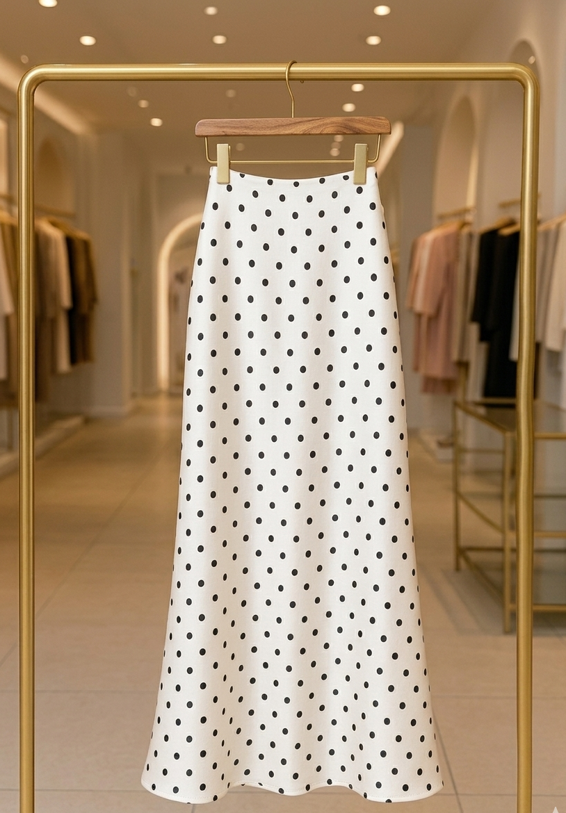 Studio OJS Polka Dot Skirt - Off White