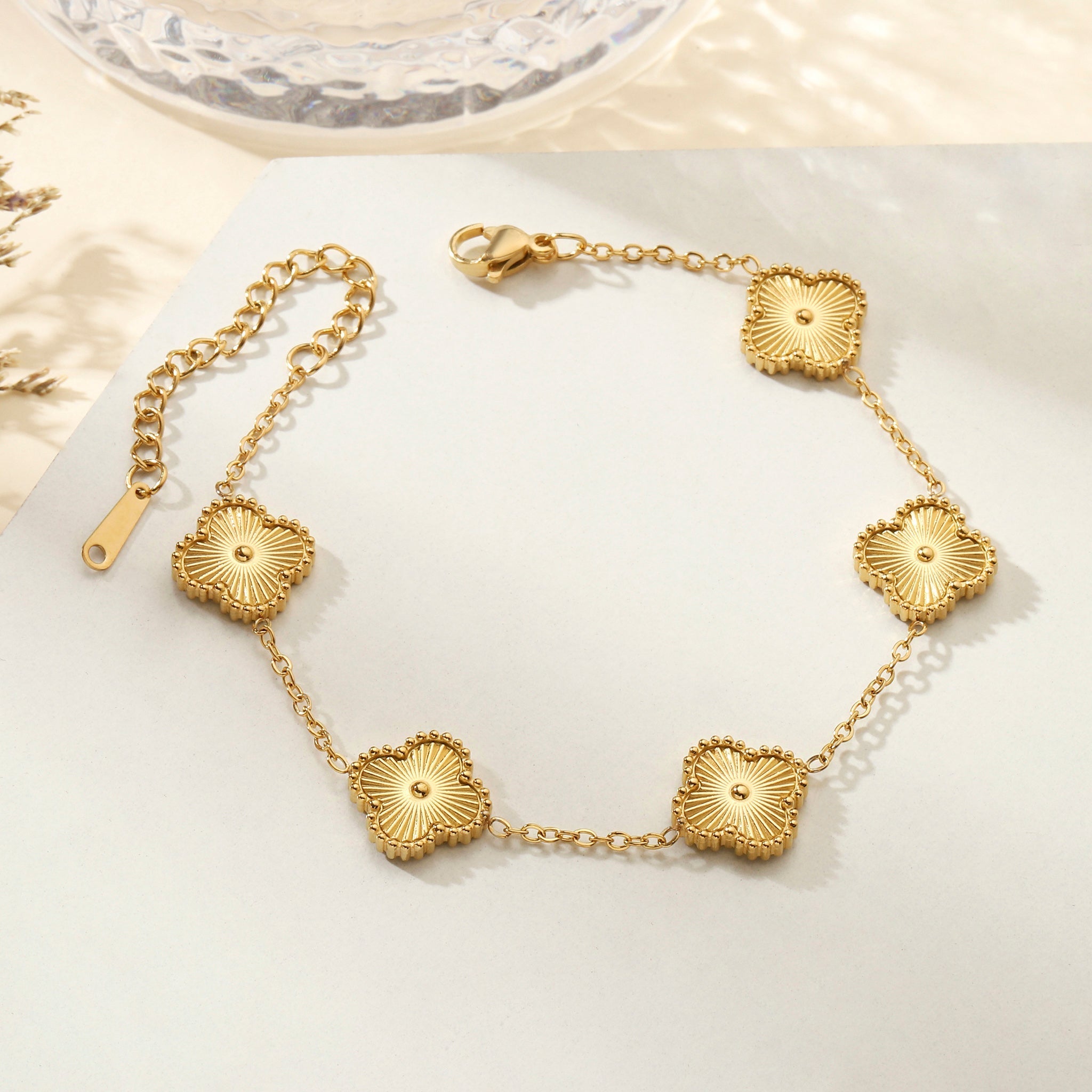 Salty Golden Luck Leaflet Bracelet